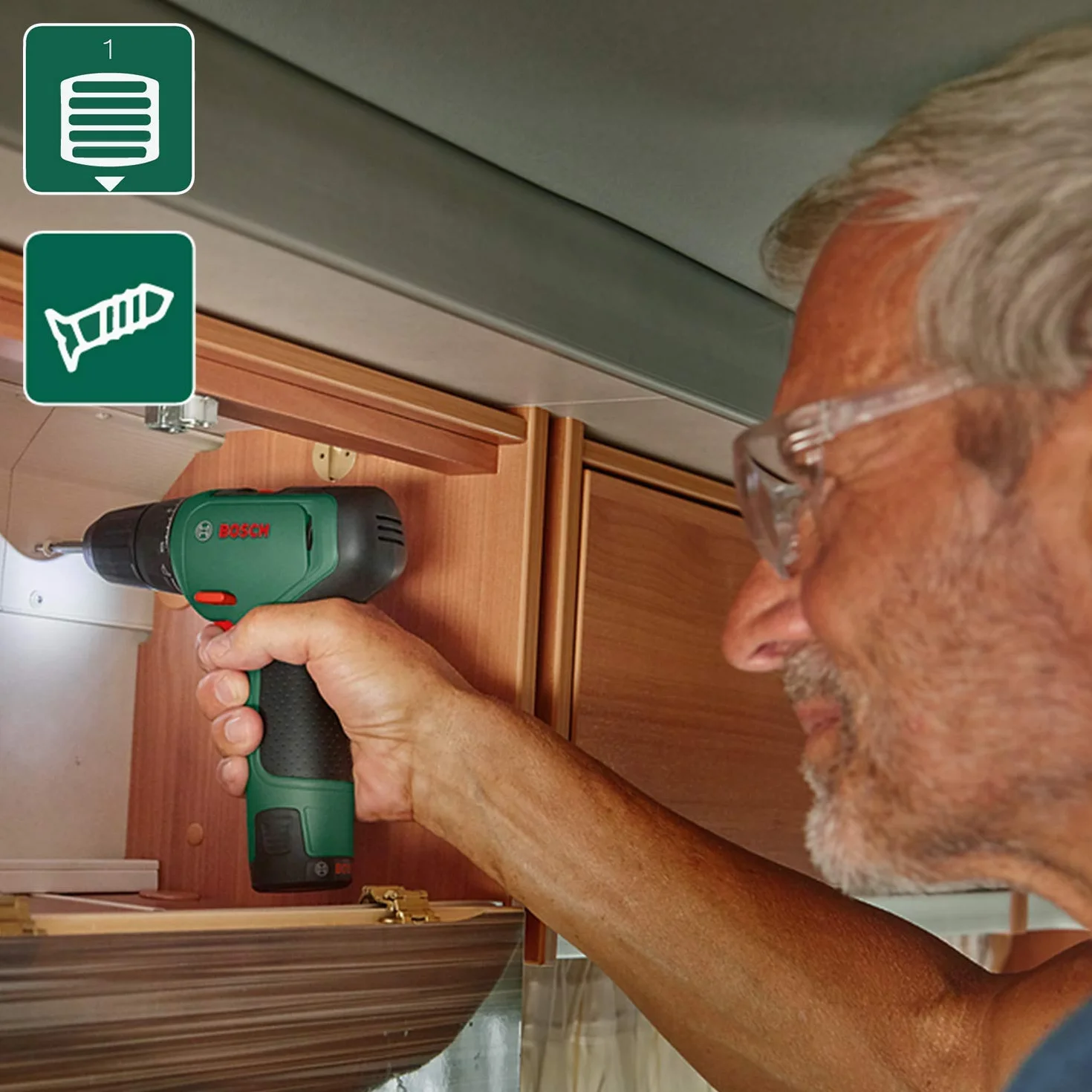 Bosch taladro/atornillador a batería EasyDrill 1200 (batería de 2,0 Ah, sistema de 12 V, juego de brocas y puntas de atornillar, en funda blanda) - Amazon Edición