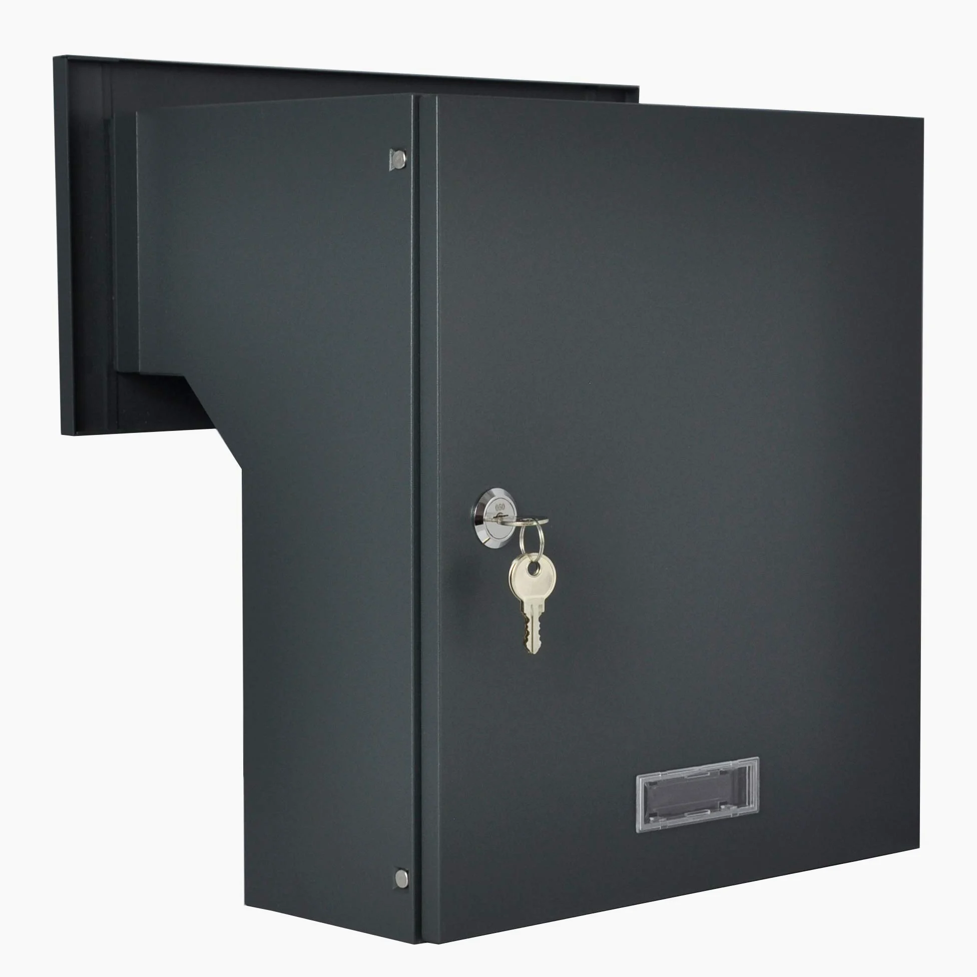 Buzón para Pared, Color Gris Antracita Mate RAL 7016, C4, 190-260 mm, 3 Llaves, buzón empotrable