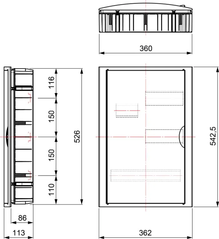 Arelos 5430 Caja de Distribución, Blanco