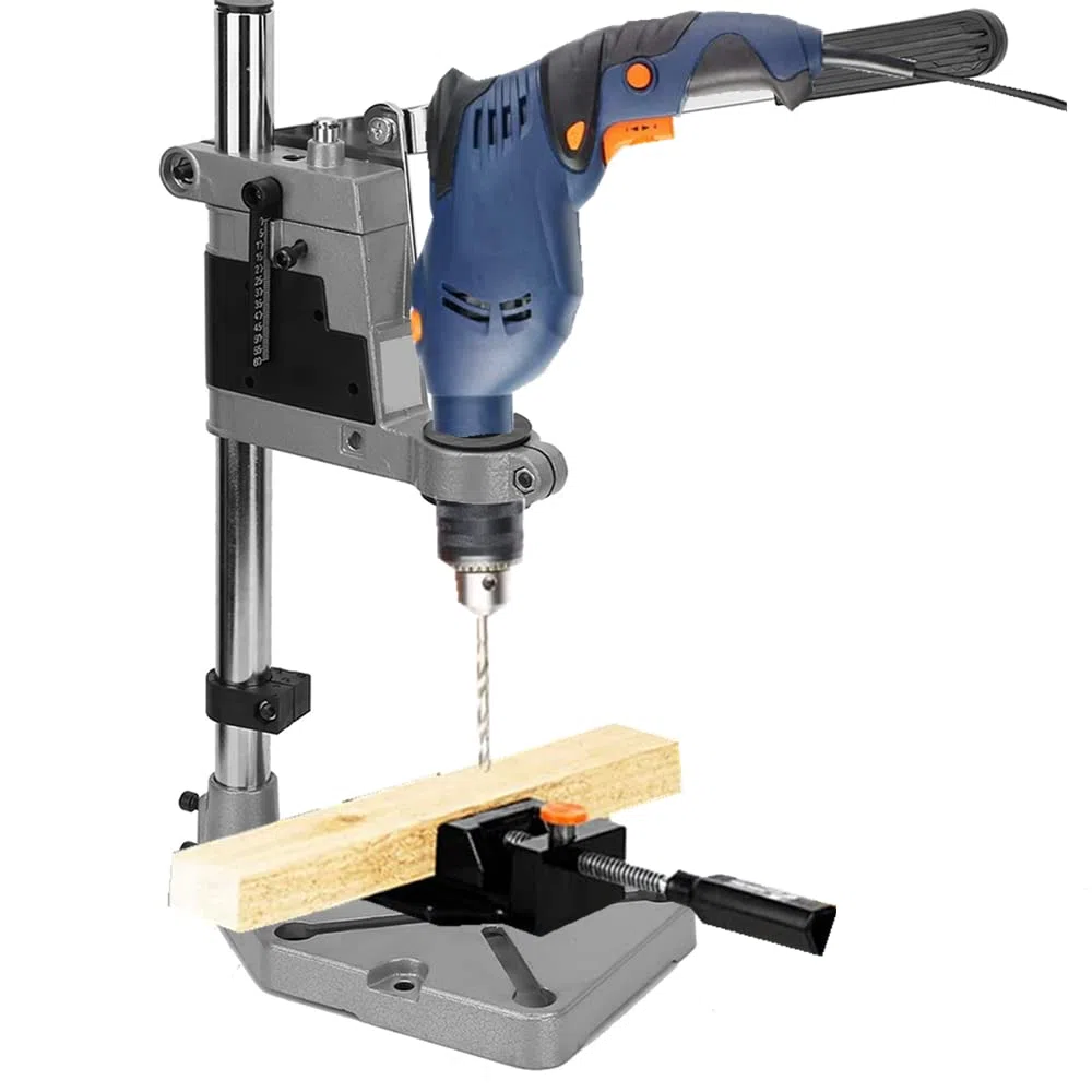 Soporte ajustable para taladro, abrazadera de mesa, soporte multifunción, banco de trabajo, herramienta de reparación, profundidad máxima de perforación 60 mm