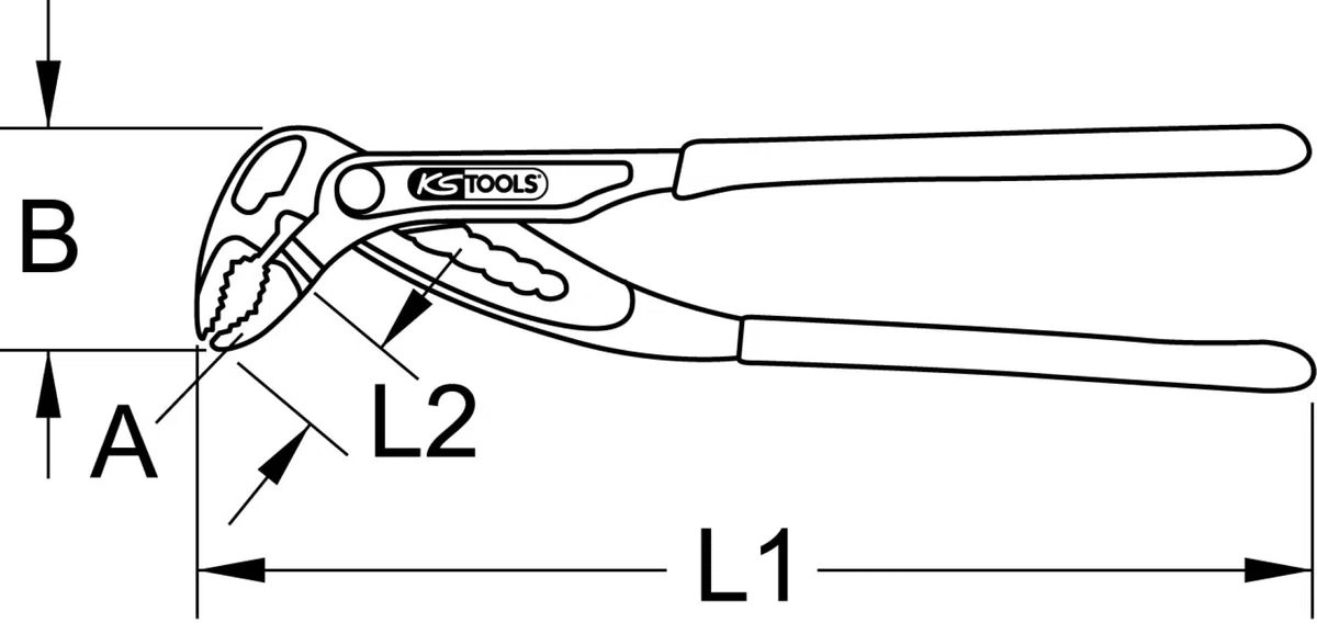 KS Tools 115.2016 Pico de loro de sistema rápido, 415mm
