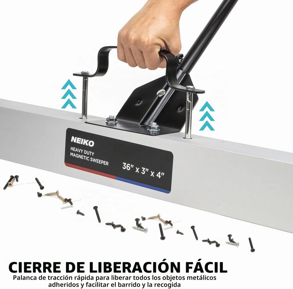Neiko® Heavy Duty 24" Magnetic Sweeper Metal Pickup Tool with Quick Release Adjustable Height