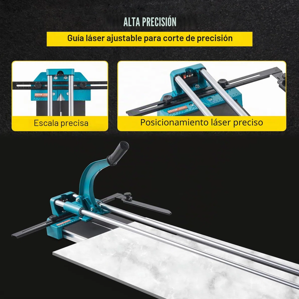 BestEquip Cortador de Azulejos Manual 1200mm, Cortador de Cerámica Profesional con Guía Láser Ajustable de Alta Precisión, Máquina de Corte de Azulejos para Cortar Materiales de Piedra