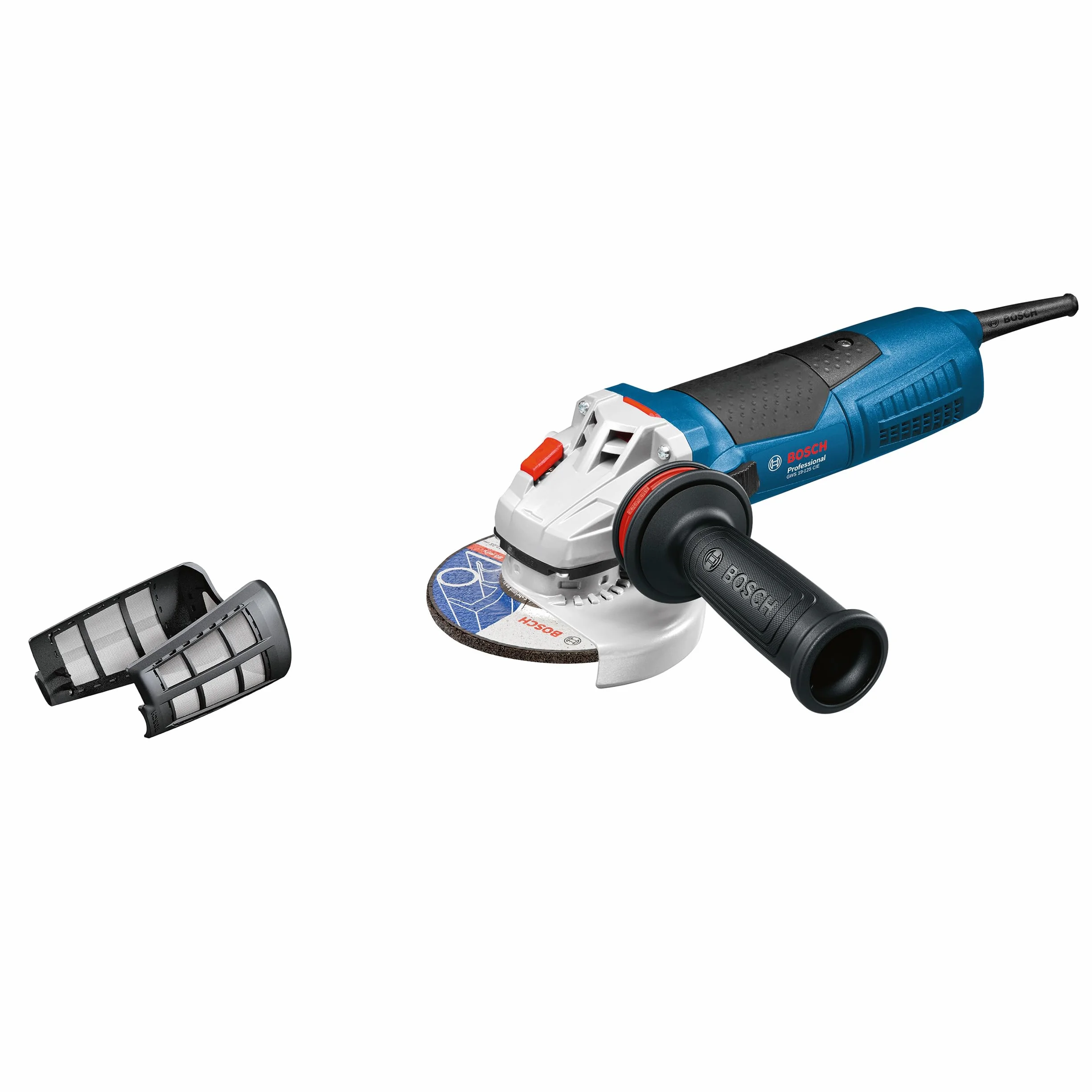 Bosch Professional amoladora angular GWS 19-125 CIE (incl. brida, cubierta protectora, tuerca de apriete, empuñadura auxiliar, llave de dos agujeros)