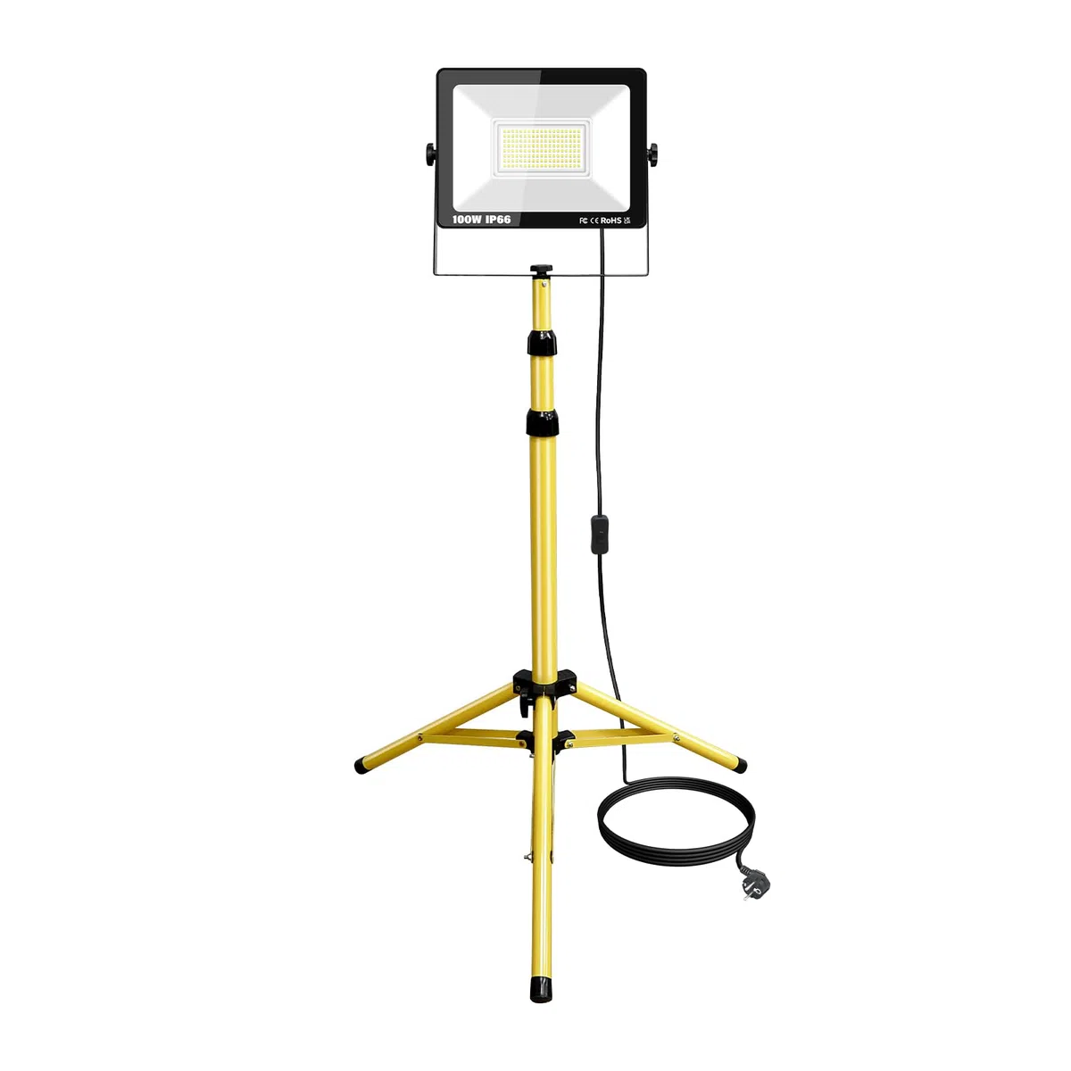 SKYWORLD Foco LED 100 W, trípode, 10000 lm, resistente al agua, para taller, construcción, garaje, jardín