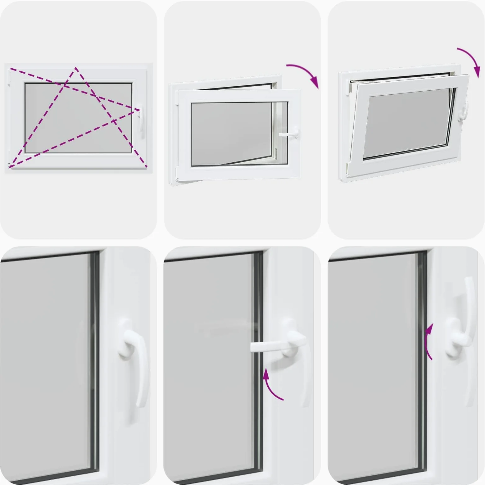 vidaXL Ventana de sótano RISOR 80 x 50 cm PVC y Vidrio Blanco, Sótano, Aislante Térmico Moderno y Duradero para Ventanas Eficientes, Accesorios de Vidrio PVC Aislantes