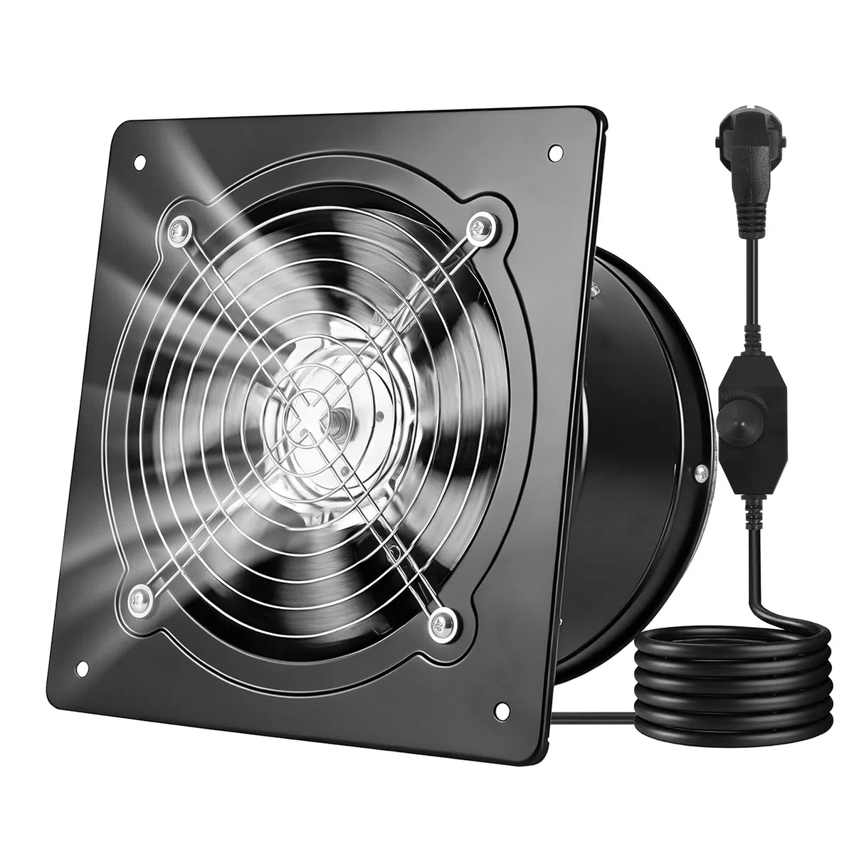 VEVOR Ventilador Extractor de 48 W 980 m³/h, Extractor de Aire de 203 mm, con Control de Velocidad y Válvula Antirretorno, Montaje para Pared, Ventilación para Cocina Baño Garaje Sótano Ático Taller