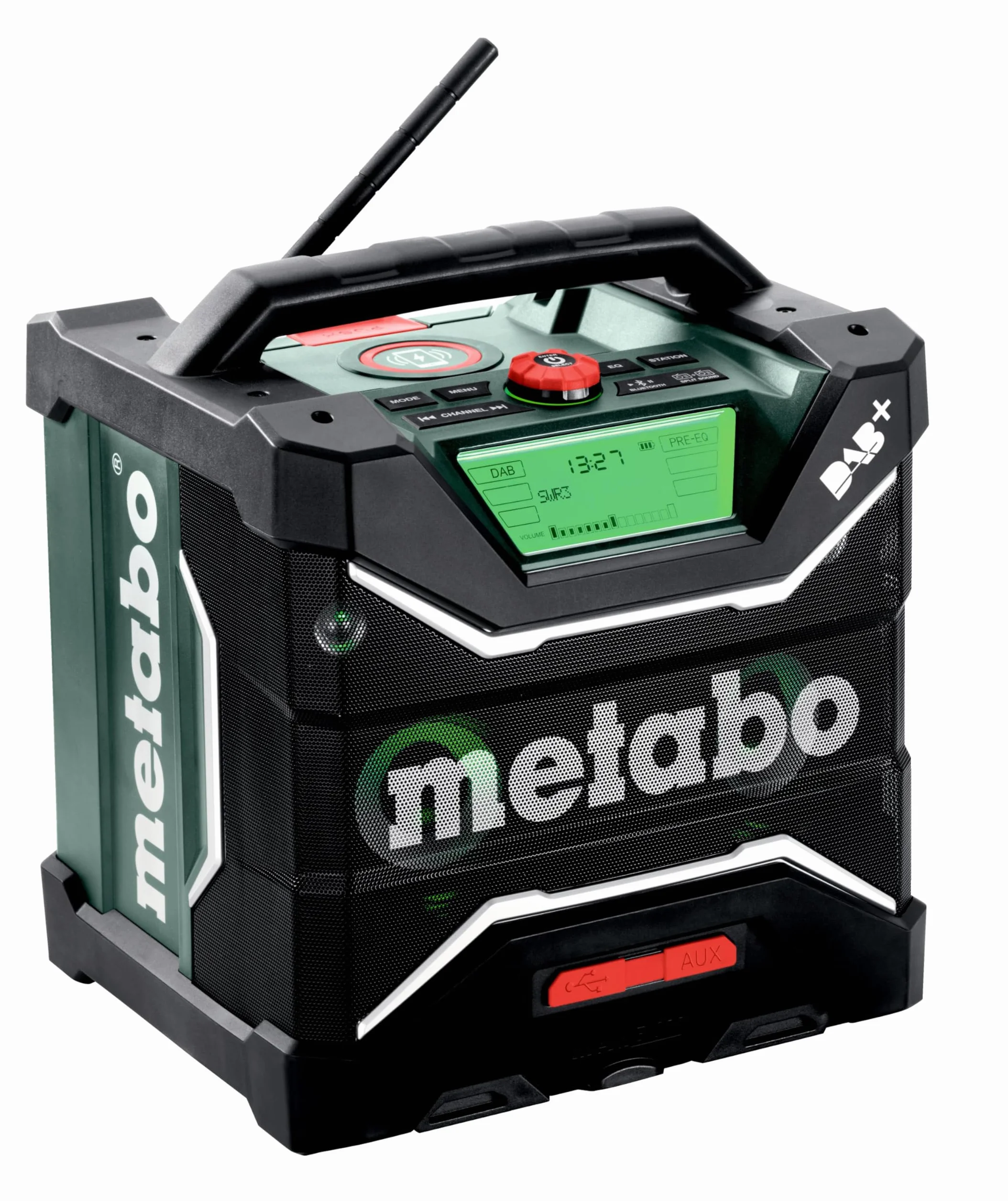Metabo Radio de construcción con batería RC 12-18 32 W BT Dab+, 18 V, con Bluetooth y AUX, Clase de protección IP 54, Radio 600779850