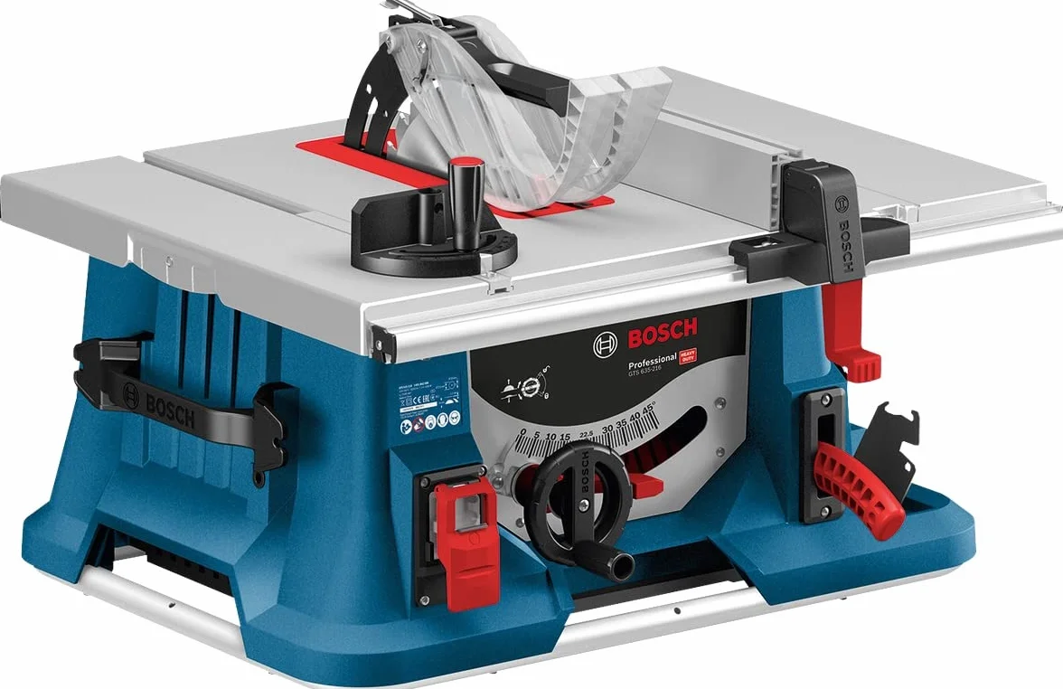 Bosch Professional sierra circular de mesa GTS 635-216 + mesa de trabajo GTA 560 (potencia 1600 W, 5500 rpm, incl. 1 disco de sierra)