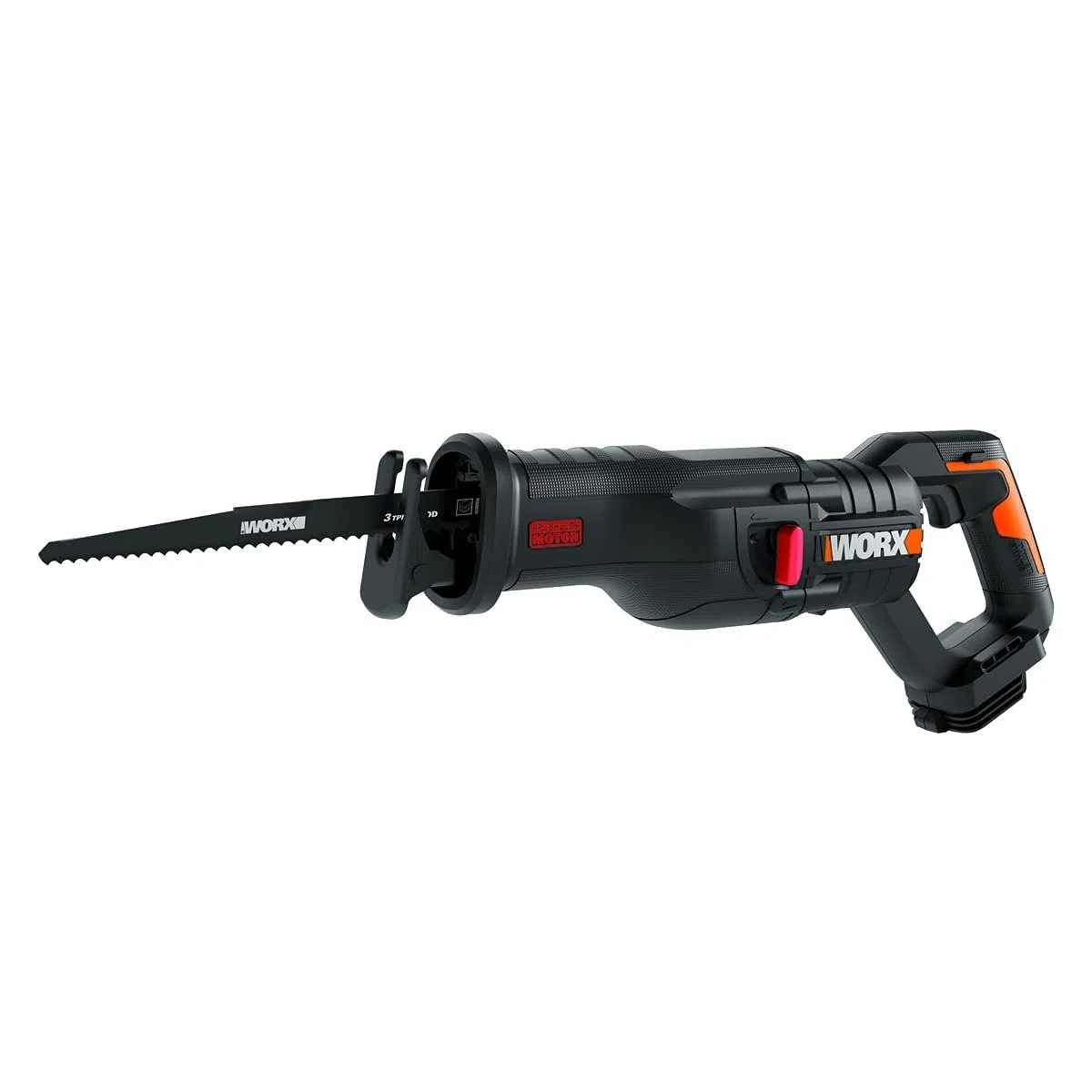 WORX Sierra sable Brushless 20V | PowerShare | WX516.9 - Sin batería, ni cargador | Motor sin escobillas, patín pivotante ajustable, cambio de cuchilla sin herramientas