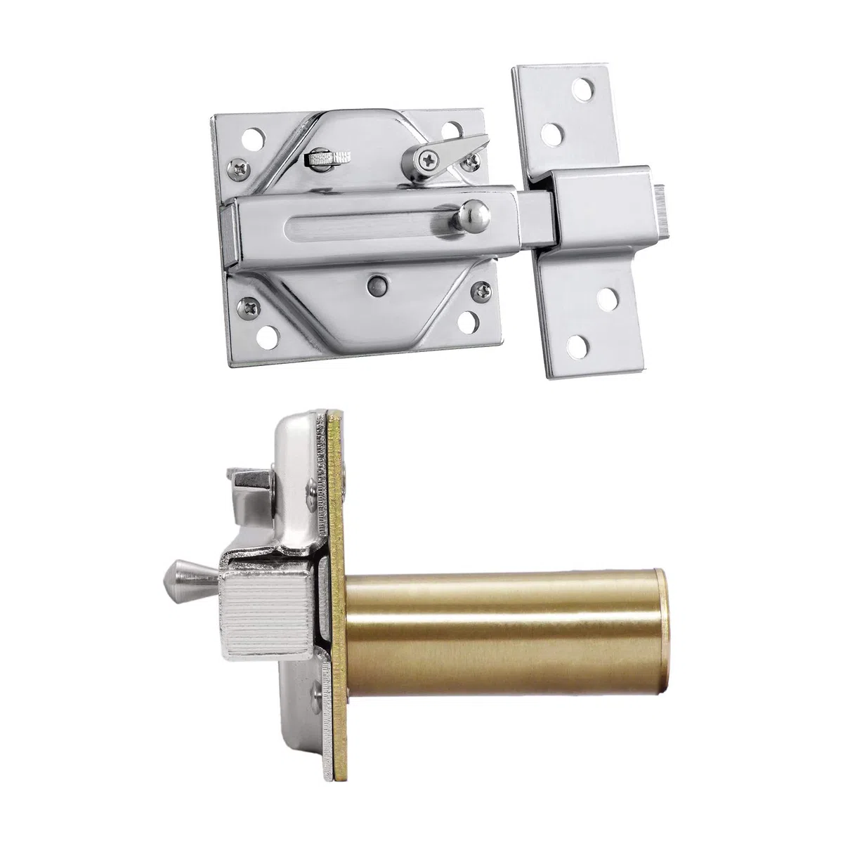 IFAM Cerrojo Modelo CS88, Palanca de Acero, Cilindro 50mm Longitud, Máxima Seguridad Para Puertas, Fácilidad de Montaje, Llave Exterior, Color Níquel