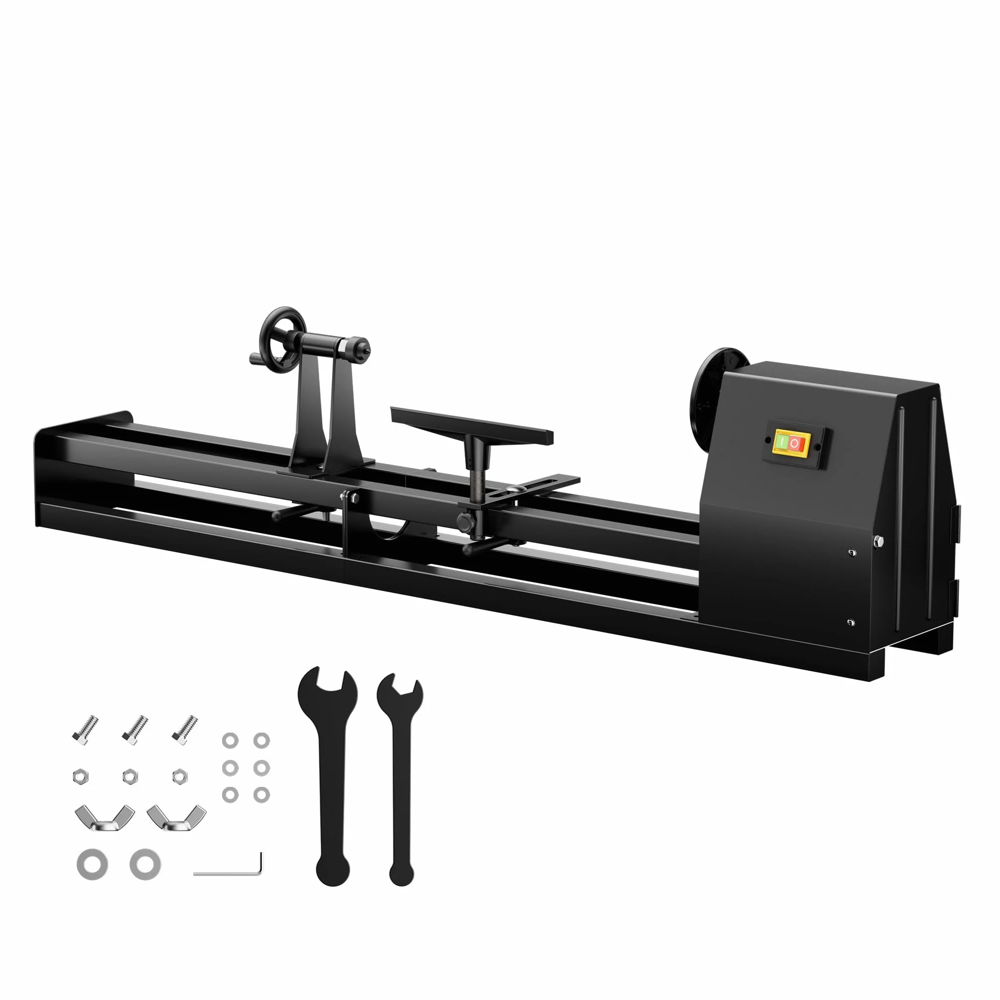 Torno madera eléctrico 400W Banco torneado regulable Máquina carpintería Banco trabajo carpintero