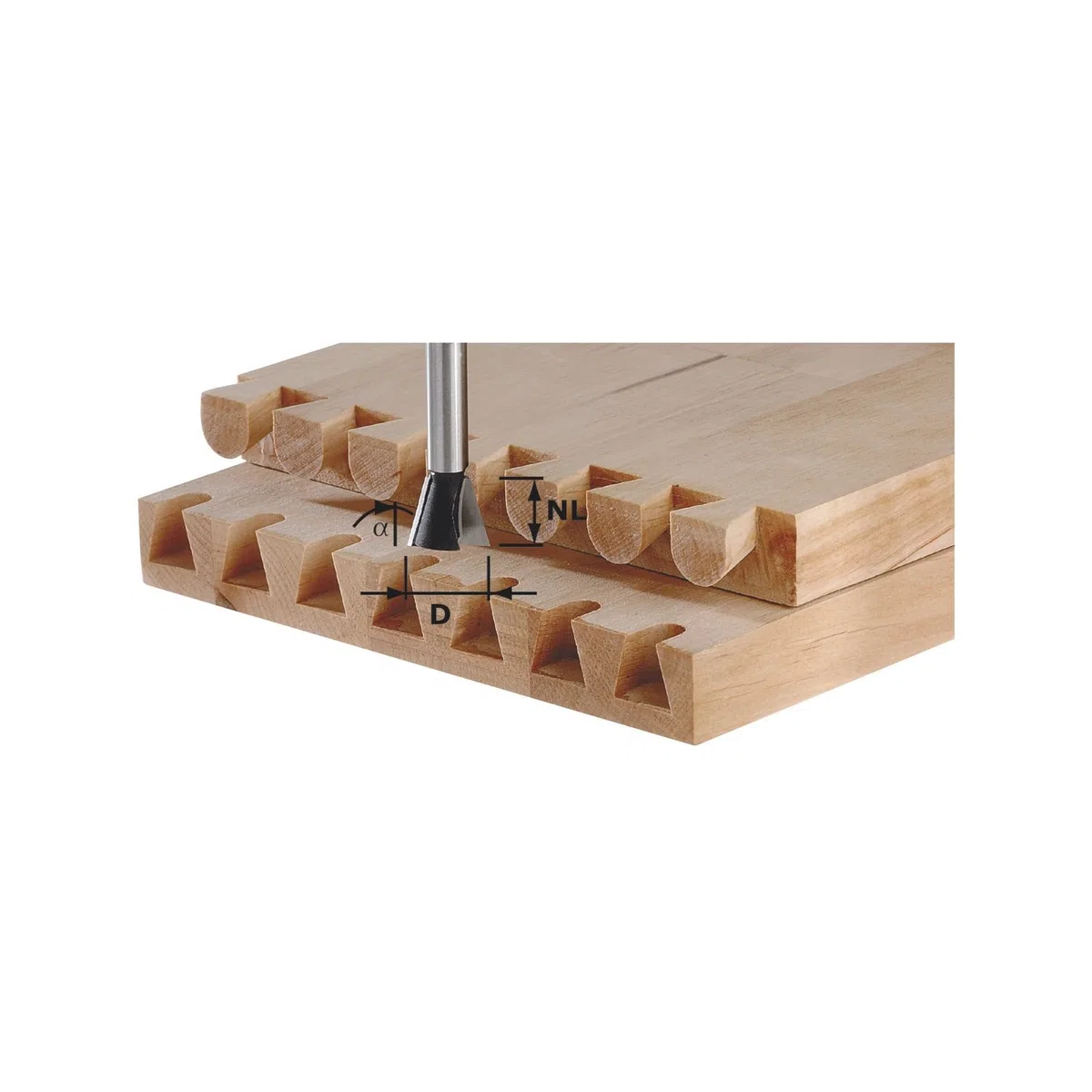 Festool Fresa de cola de milano HW S8 D13,8/13,5/15°