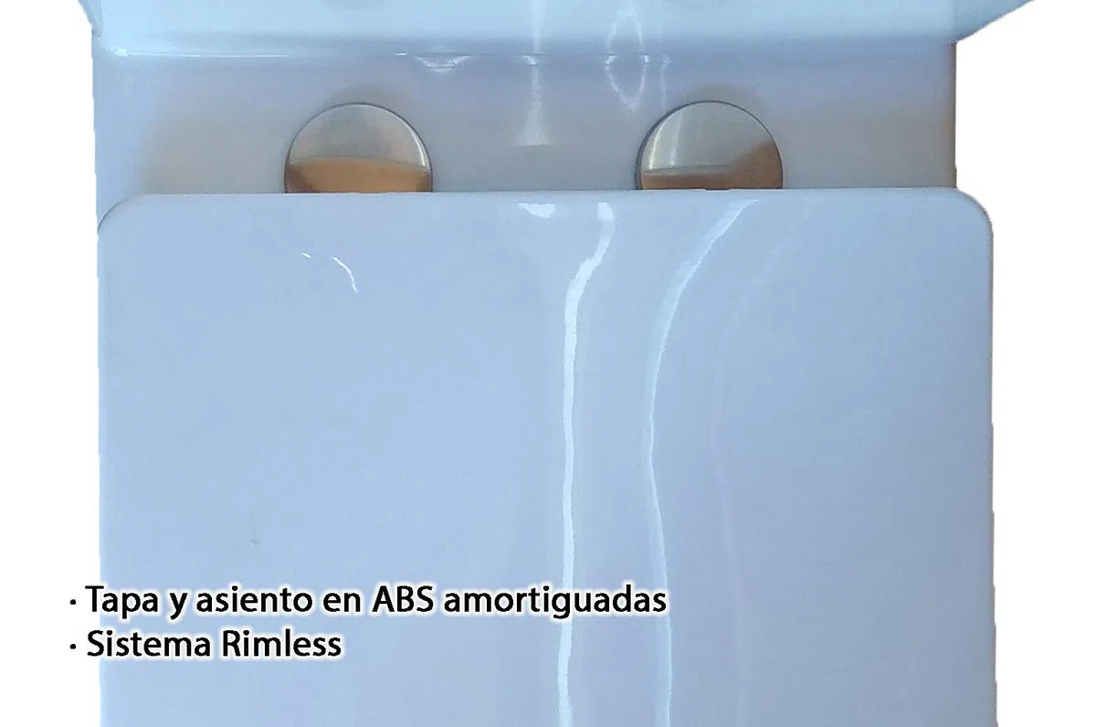 Inodoro CUBITTO Compacto de Dos Piezas Diseño Exclusivo Elegante y Moderno de Línea Cúbica. De Cerámica Blanca. Mecanismo Economizador 3/6. Salida Dual. Tapa Y Asiento en ABS. Sistema Rimless.