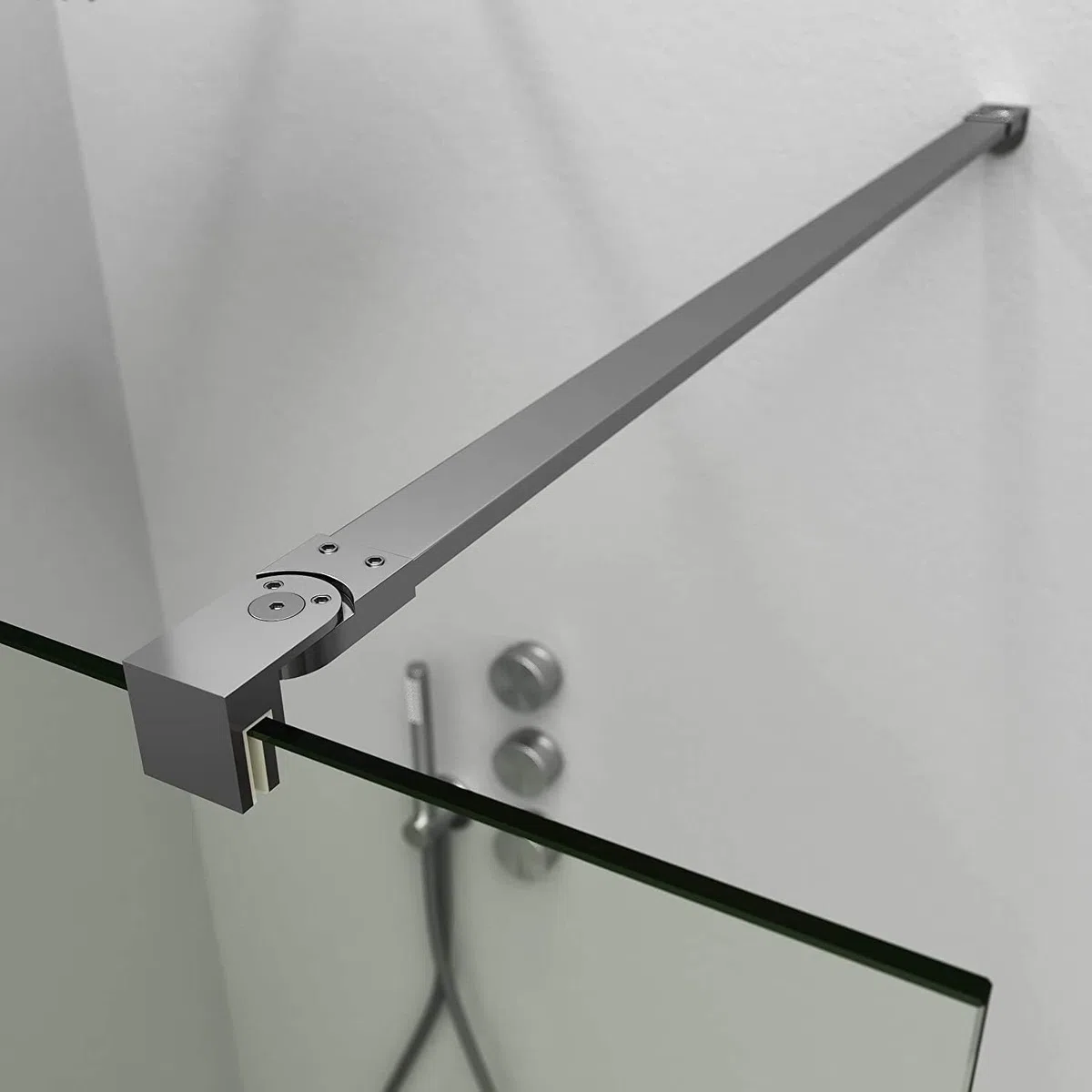 Mampara de Ducha Fija Cromo 120 x 200 cm, Cristal Templado Transparente 8 mm con Tratamiento Antical, Panel Walk In Reversible para Baño Moderno