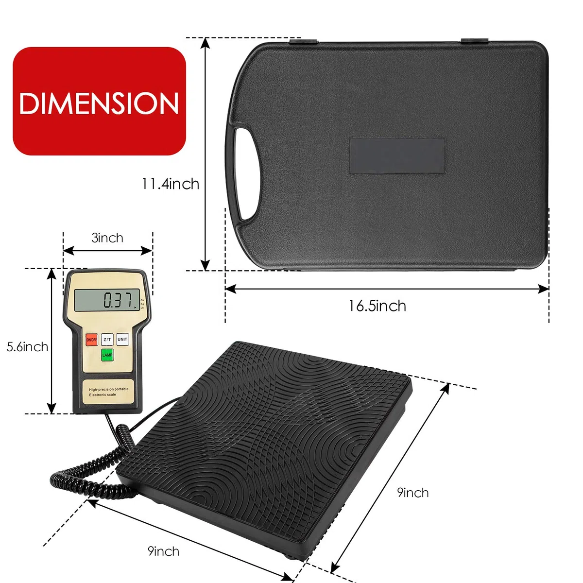 Báscula Electrónica De Refrigerante 100KG Inalámbrica De Carga Para Hvac Caja Portátil Con Cable Remoto Portátil, Estuche de transporte incluido，apta para la carga y el reciclaje de R32 y R454B