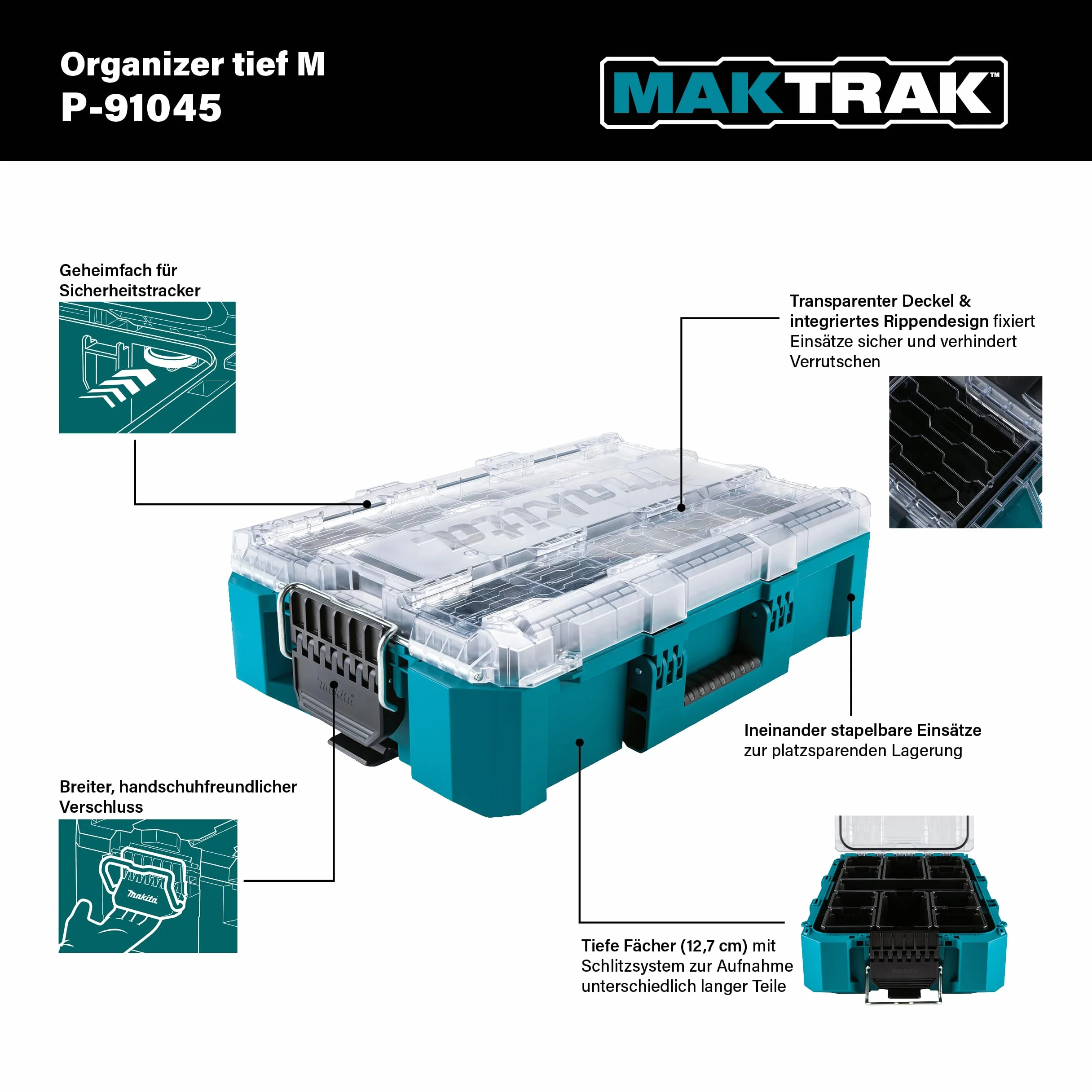 Makita P-91045 MAKTRAK - Organizador mediano profundo
