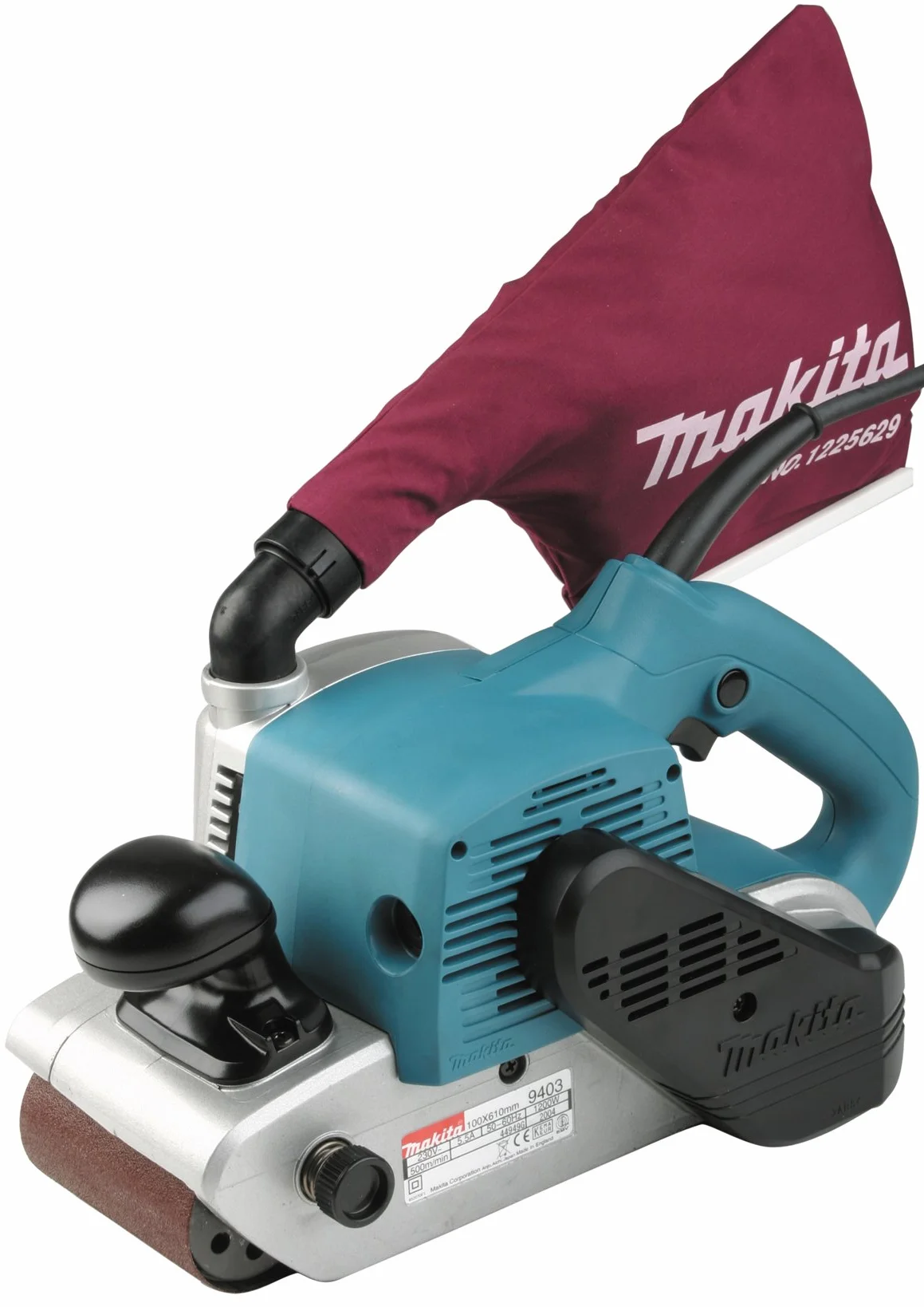 Makita 9403 Lijadora de Banda, 500 m/min, 5.7 kg, 1200 W, 230 V, Azul, 10.2 cm