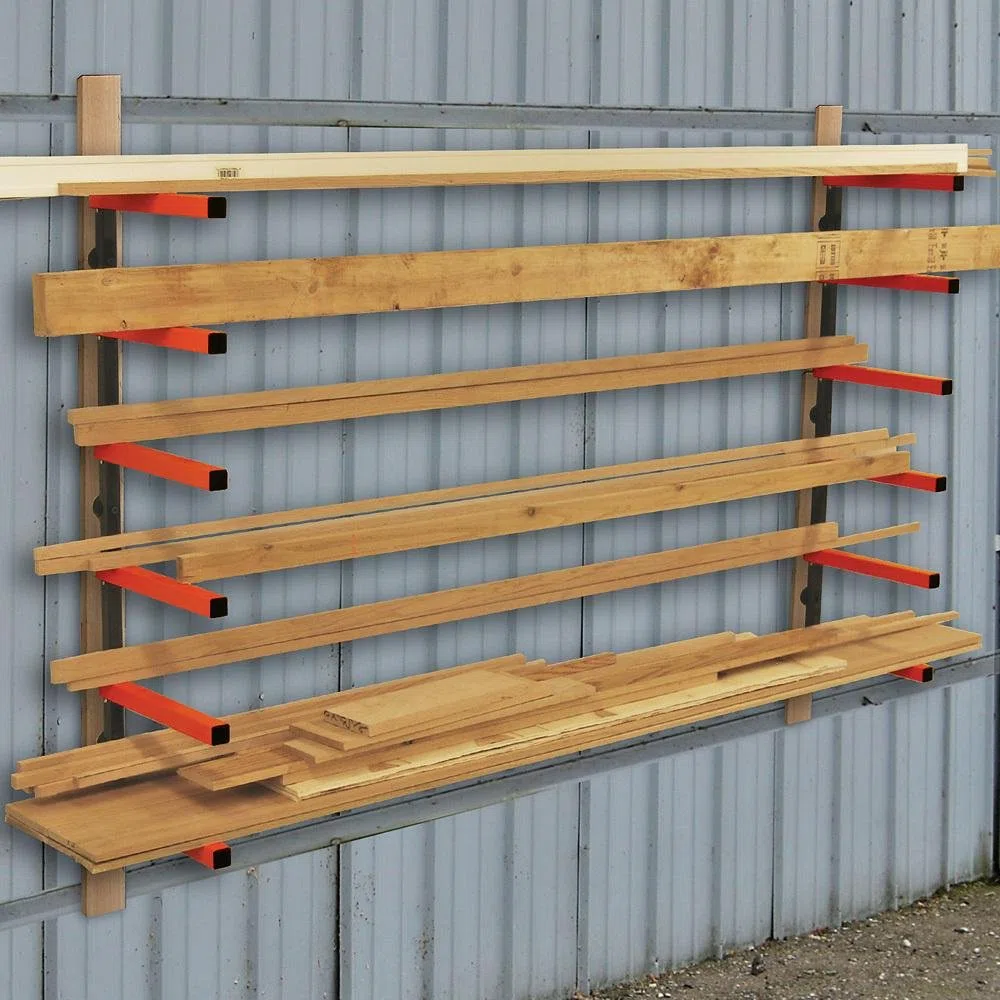 Bora Organizador de Madera 6 Niveles Montaje Pared Garaje Taller | PBR-001 – Estante Mural de Acero para Almacenamiento
