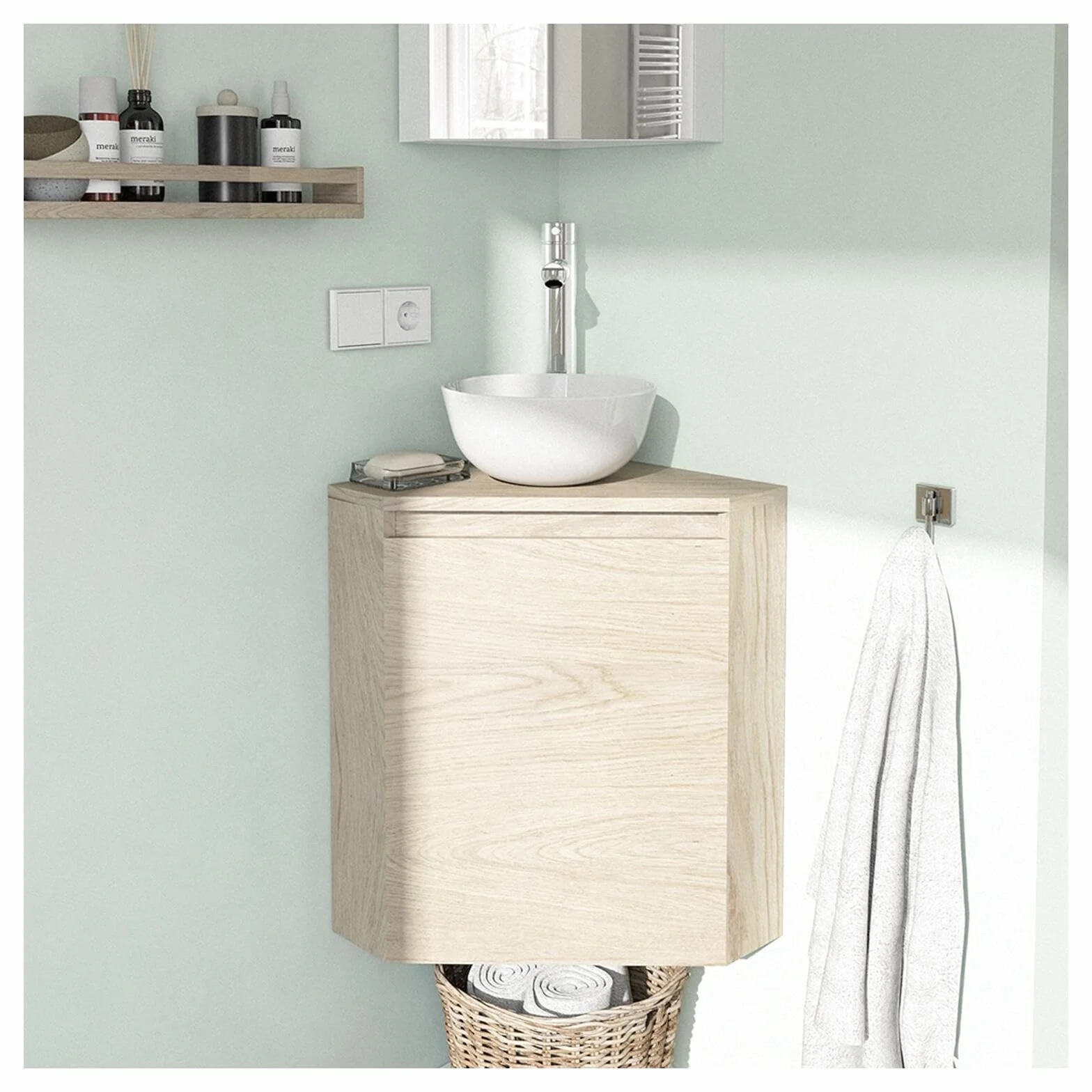 Sorrento - Mueble para lavadora esquinero y lavabo