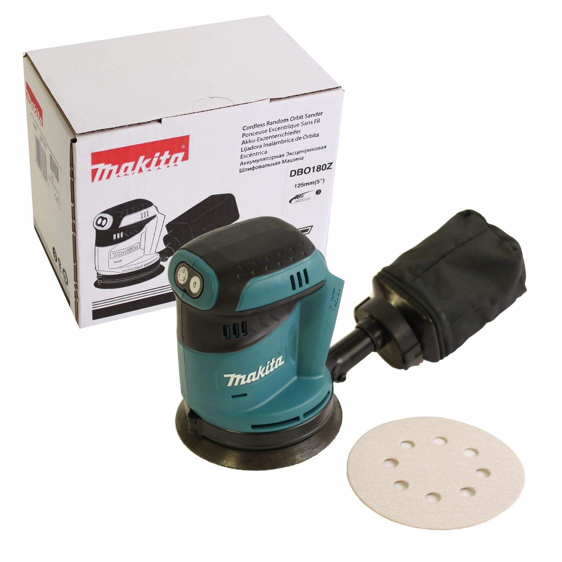 Makita DBO180Z - Lijadora excéntrica Makita, Negro, 125mm