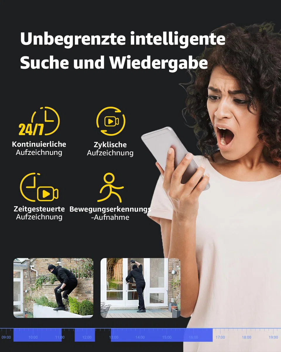 ANNKE Juego de cámaras de vigilancia PoE de 12 MP, 4 cámaras IP PoE de 12 MP con focos, reconocimiento de personas/vehículos, acceso remoto, sistema de cámara NVR de 8 CH para grabación continua 24/7