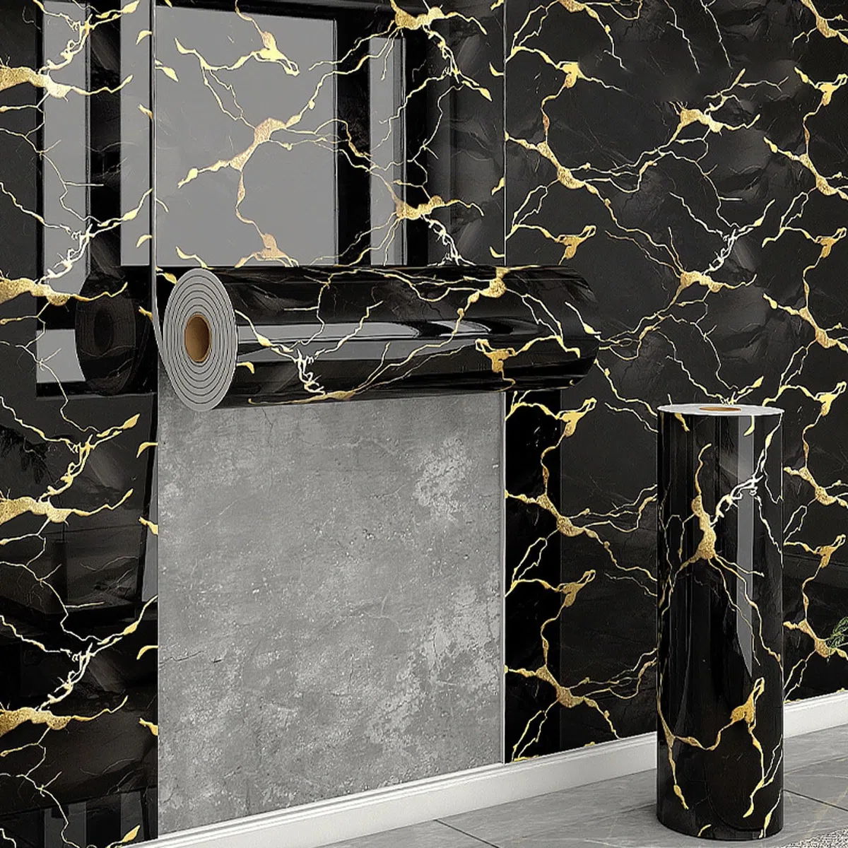 Azulejos de mármol Impermeables,Papel Tapiz Autoadhesivo de mármol Impermeable,Paneles de Pared autoadhesivos de PVC,Carta da Parati per soffitto,Azulejos del Techo,para Techos y Parede