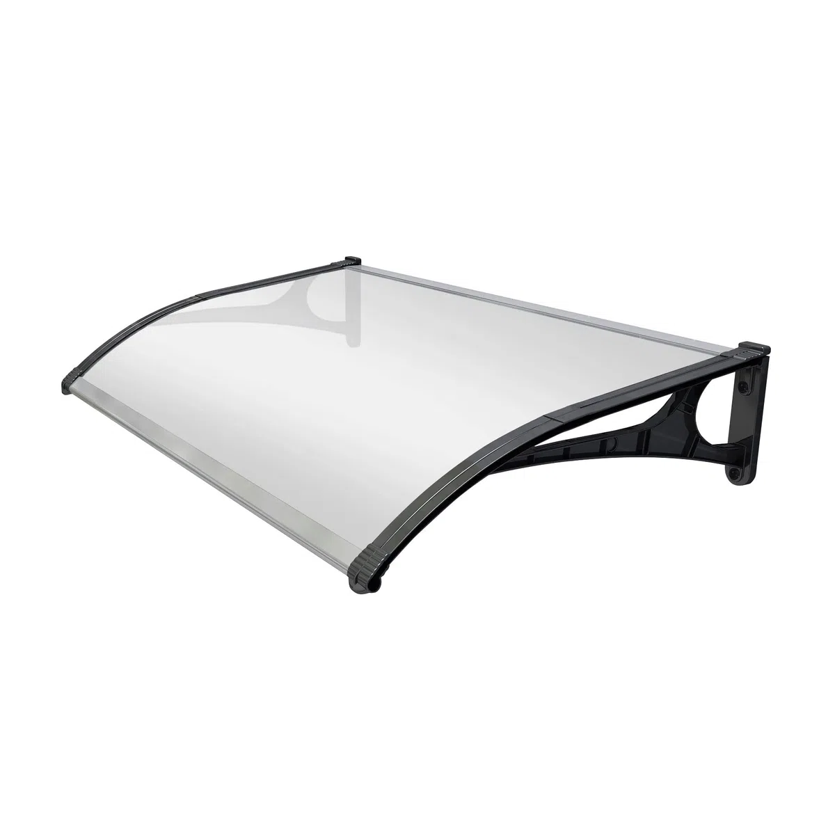 Marquesina Puerta Exterior 120x80 cm – Policarbonato Macizo 2,7mm - Soportes de Aluminio Antracita – Fácil Montaje - Tejadillo Protección Lluvia Ventana – Cubierta Resistente Jardín Terraza