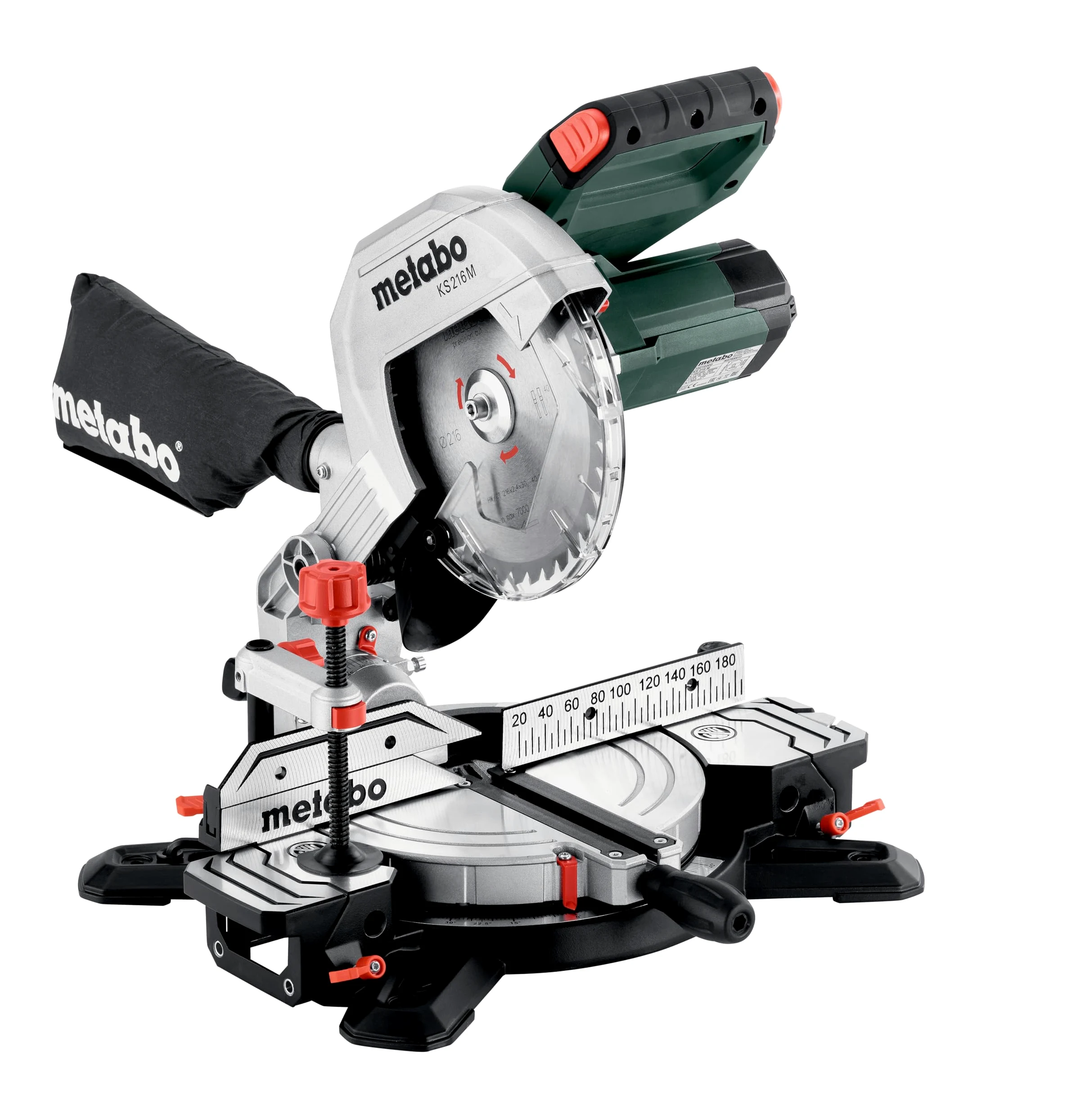 Metabo KS 216 M Ingletadora Eléctrica Compacta Precisa Móvil Ligera para Cortes en Madera y Plástico