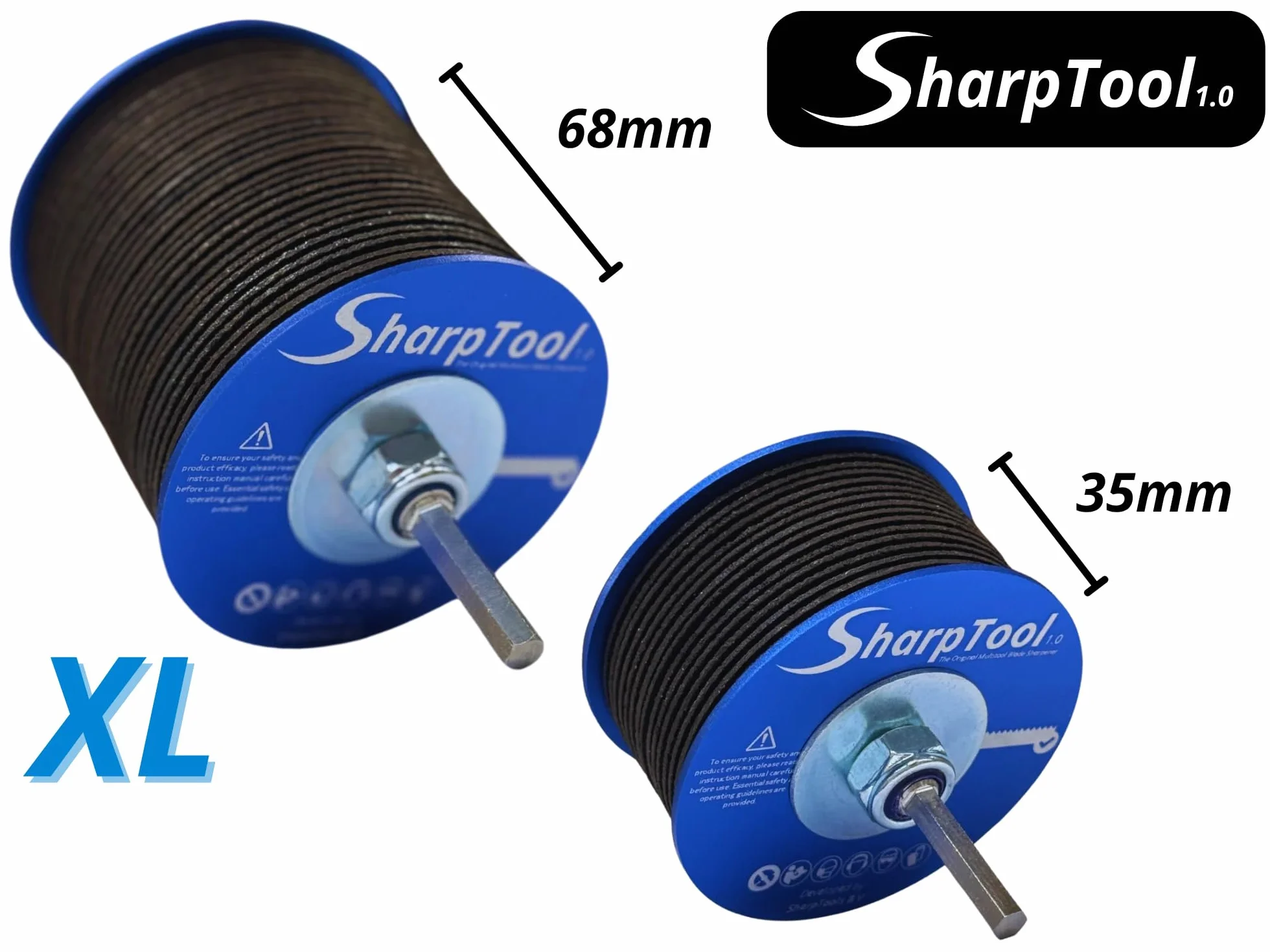 SharpTool 1.0 XL Afilador de Hojas Multitool - Accesorio para Herramienta Multifunción para Afilar Hojas de Inmersión, Accesorio para Herramienta Oscilante - Afilador de Hojas para Taladro - 68 mm