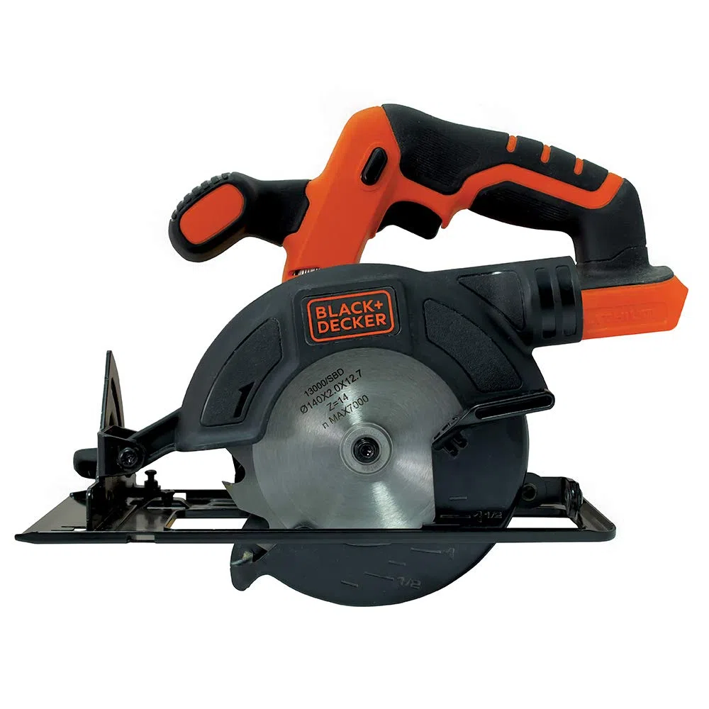 BLACK+DECKER BDCCS18N-XJ - Sierra circular a batería 18V, Diámetro disco Ø 140 mm, Profundidad de corte hasta 43 mm, Corte bisel hasta 45º, No incluye cargador ni batería