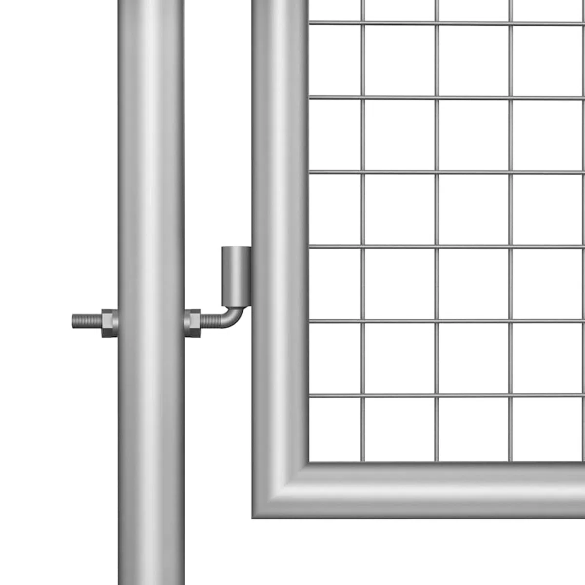 Tidyard Puerta de Jardín de Acero Galvanizado Segura y Resistente, 105x200 cm, para Aislamiento y Decoración