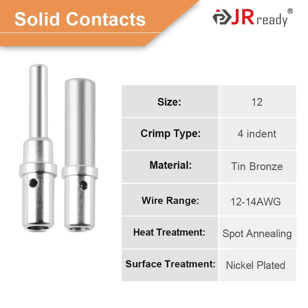 JRready DTP Conector Kit ST6138 2 pines gris impermeable conector de cable eléctrico con 12# Corriente de contacto sólido 25 amperios, 2 juegos