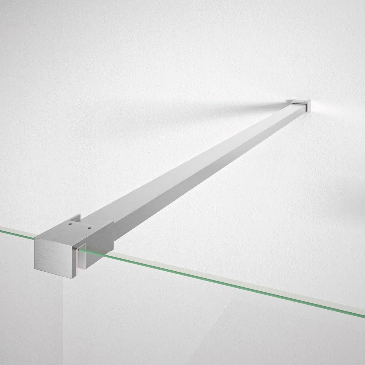 Mampara de ducha frontal panel fijo - Transparente - Cristal templado 8 mm Antical - Perfilería Plata Brillo - Ancho adaptable 78-80 cm - Alto 195 cm