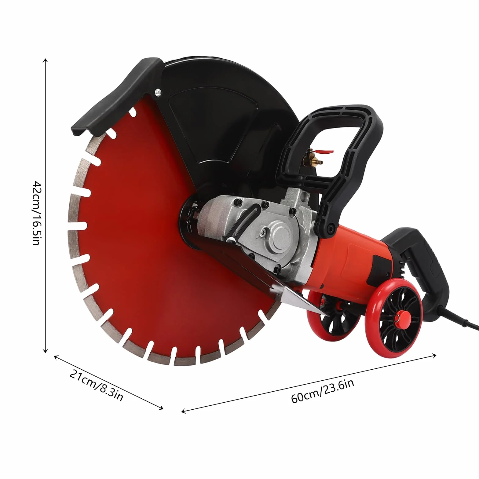 Sierra de hormigón de 4000 W, cortador de pavimentos, sierra para hormigón húmedo y seco, con disco de corte de diamante de 410 mm, para corte de granito, mármol