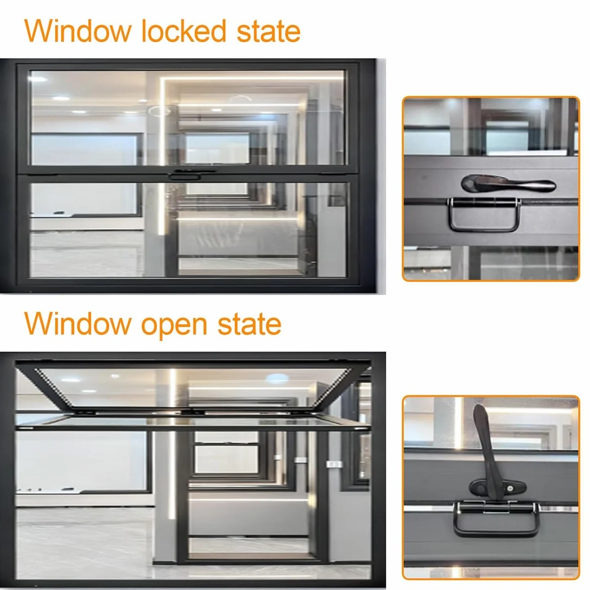 Ventana Plegable Interior de Doble Guillotina - Ventana de Concesión de Aluminio con Vidrio Reforzado. Ventana Corrediza Comercial Personalizable para Restaurante Café(White,WxH 48x32in/121.9x81.2cm)