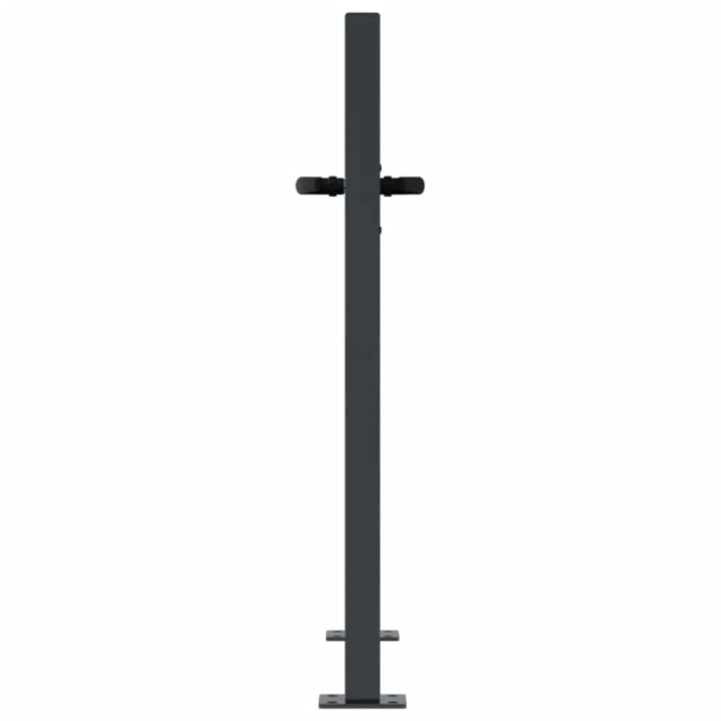 LAPOOH Puerta de jardín Acero Gris Antracita diseño bambú 105x80 cm, Puertas para Jardin, Puertas De Exterior, Valla Jardín, Rejas para Puertas De Entrada