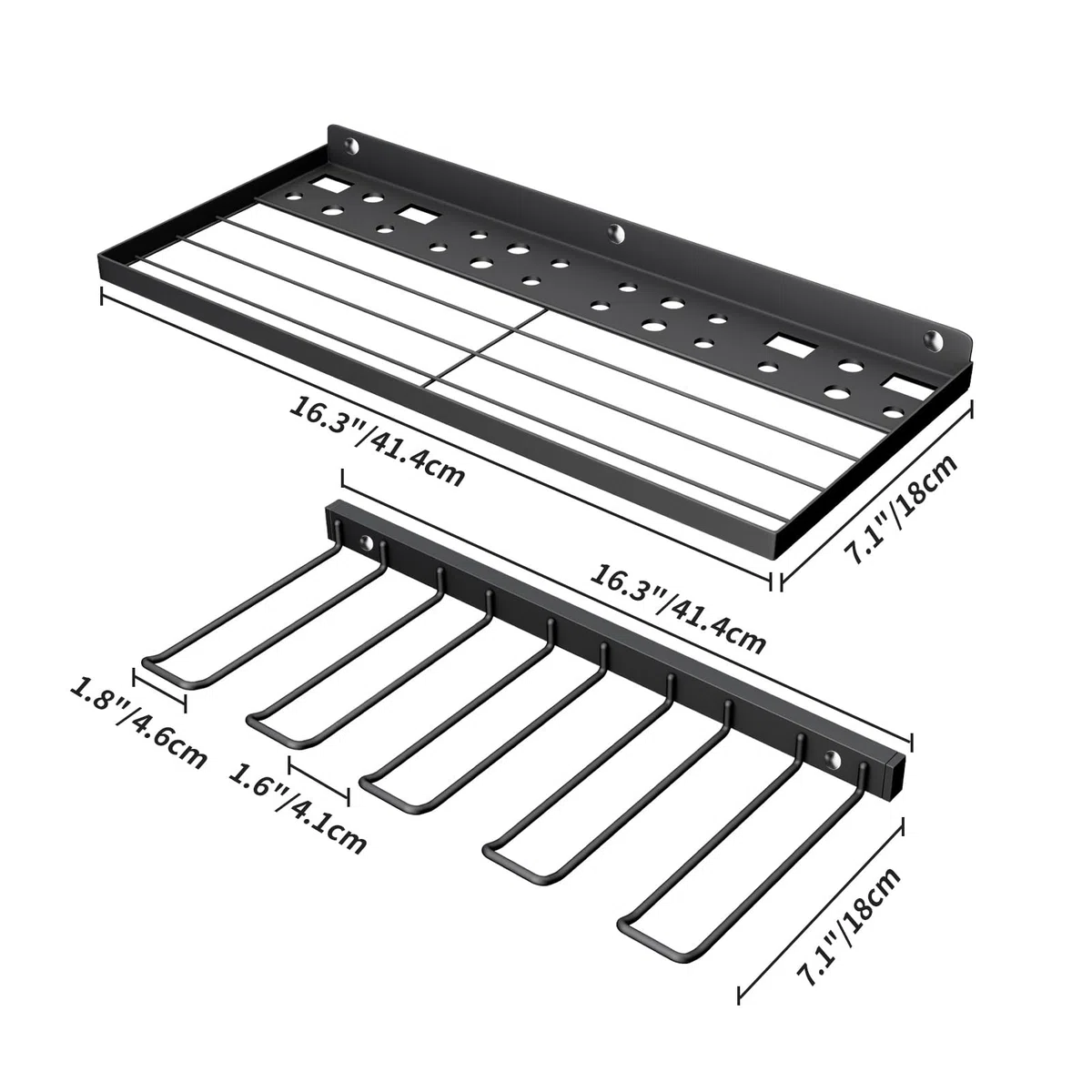 Organizador de herramientas inalámbrico | Organizador de herramientas eléctricas de garaje de montaje en pared | 3 capas de almacenamiento de metal resistente para destornillador, jardín y