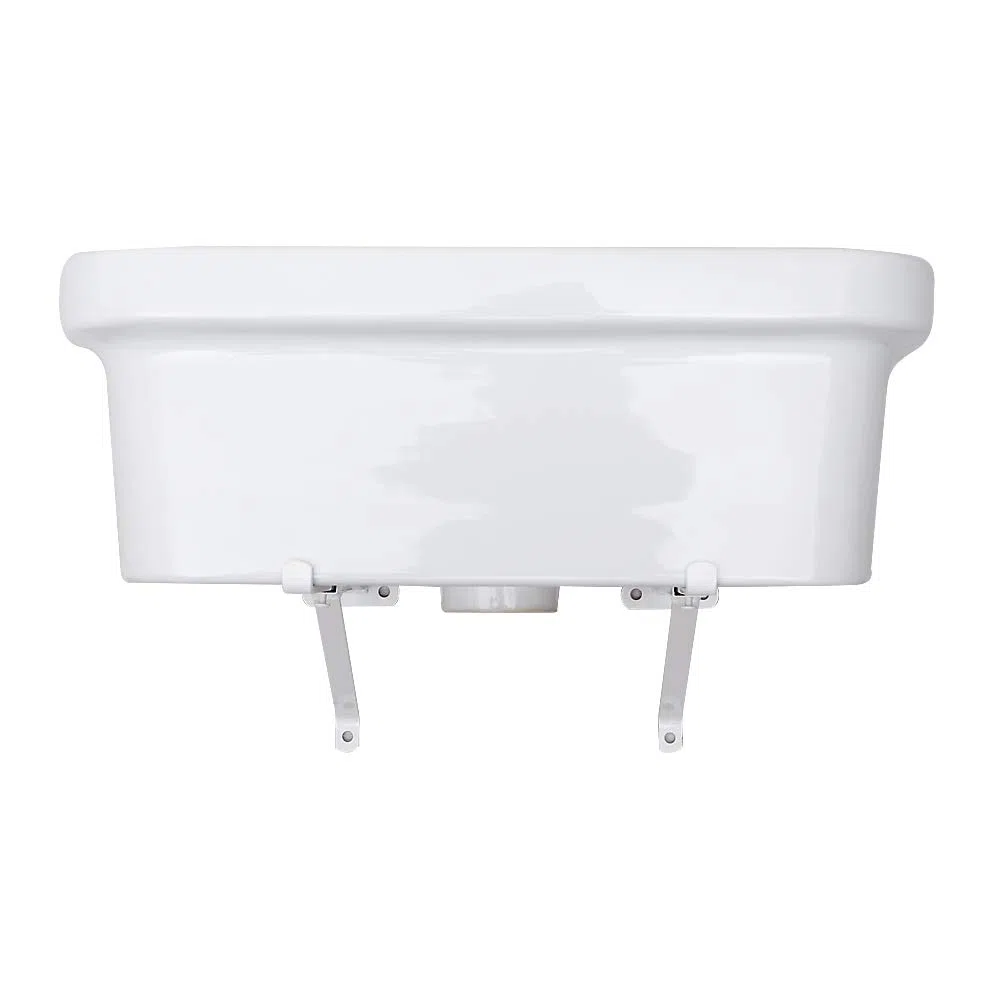 Lavabo de cerámica de 60 x 45 cm. Instalación en soportes de pared o soporte sobre encimera o mueble para interior y exterior, resistente a los ácidos y a la intemperie.