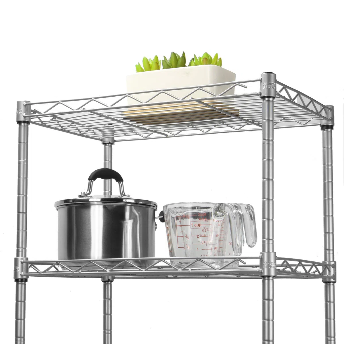Estantería de 4 niveles | Rack de cocina, baño y garaje | Organizador de estante de pie | Estantes de almacenamiento de metal | Bastidor de organización | M&W