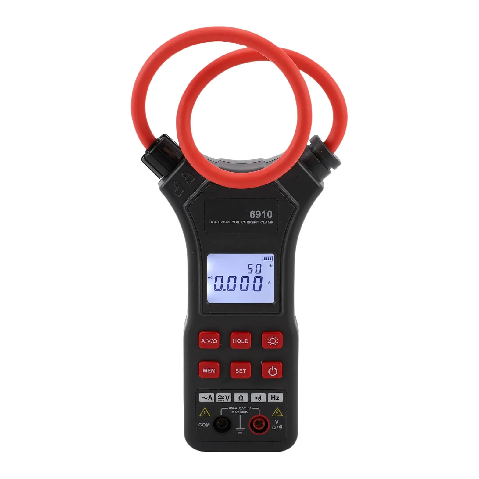 Jeffergarden Pinza Amperimétrica Flexible Medición Sin Contacto 0-10000A CA Linterna Probador Corriente para Cableado Densos ABS