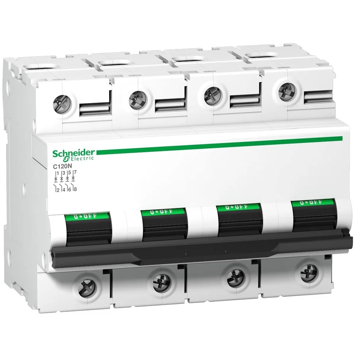Schneider Electric A9N18372 Interruptor Automático Magnetotérmico C120N, 4P, 80A, curva C