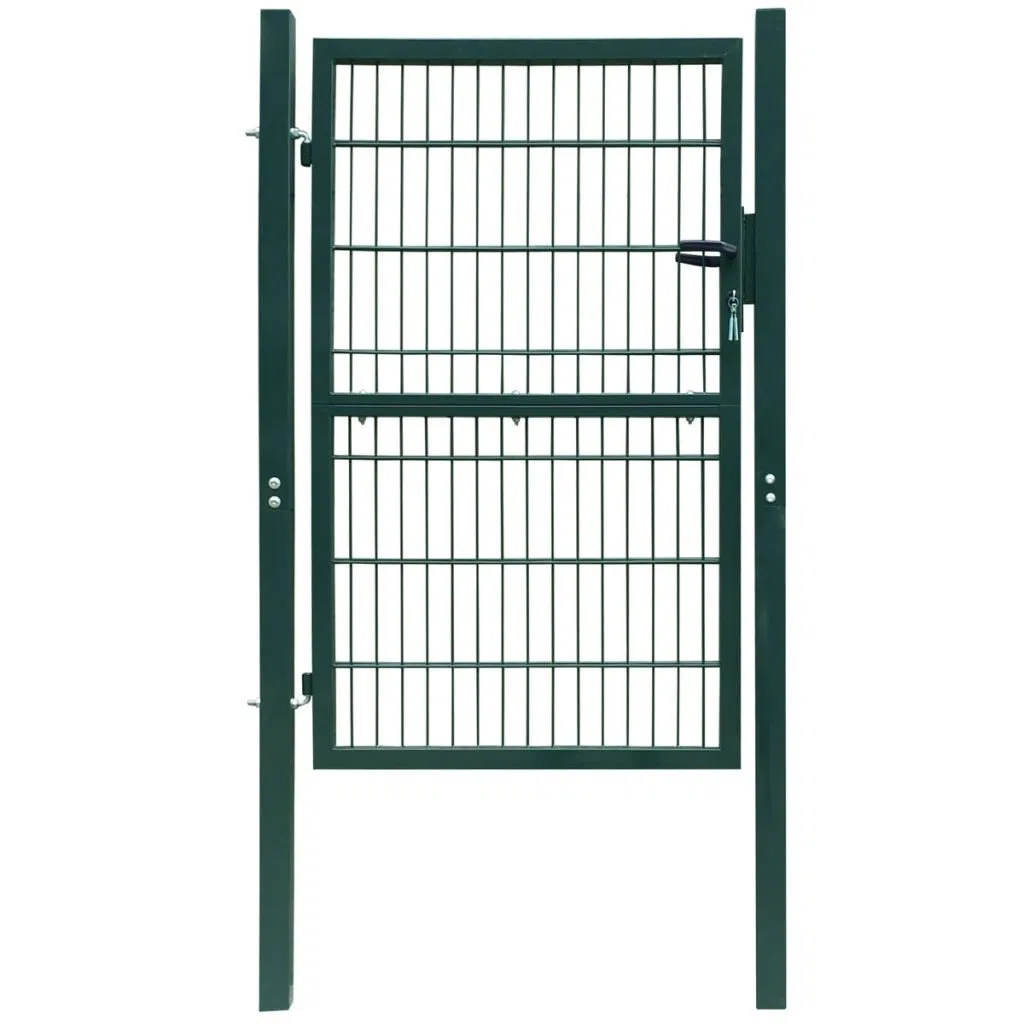 ShGaxin Cancela de Valla 2D Individual Verde 106x170 cm, Puertas Metalicas Exterior, Puerta Jardin, Valla De Jardin, Puerta De Jardín - 141749