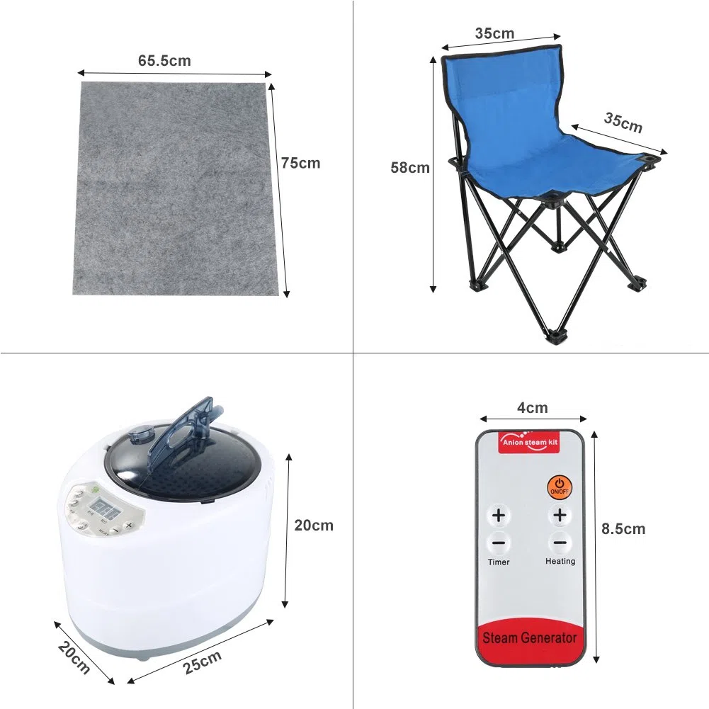 Sauna Cabina Pieghevole Portatile 1,8L 98x80x70 cm con Telecomando Timer Vapore