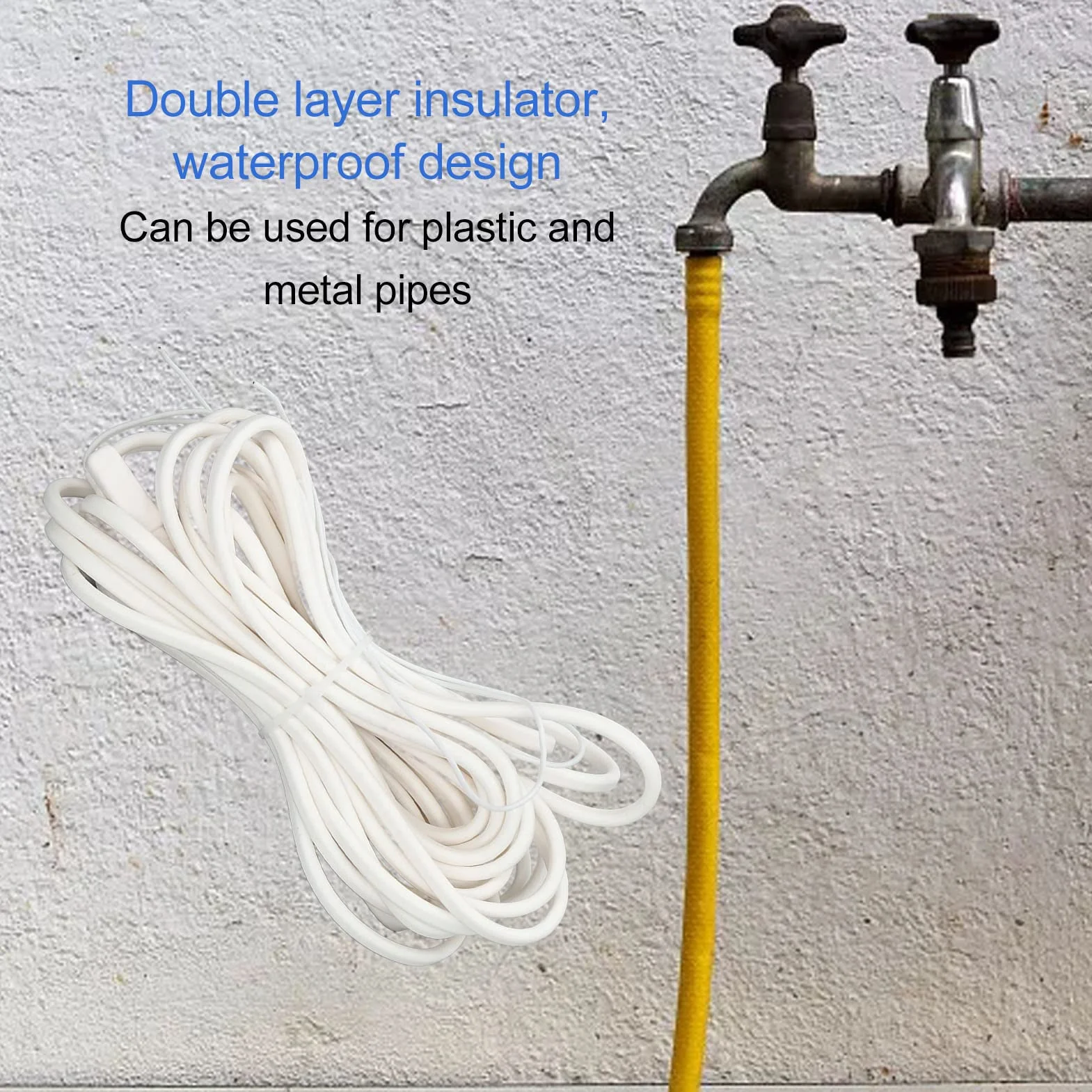 Cable de Calor Eléctrico de 240 W, Cable de Calefacción Anticongelante Resistente Al Agua para Descongelación de Tuberías de Agua AC220V