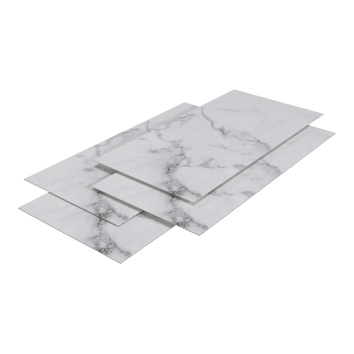 [neu.haus] Decorativo Conjunto de 4 Paneles de Pared Bladel Revestimiento de Paredes para Ducha Baño Cocina Salón Resistente a la Humedad de PVC Grosor 3 mm 120x60cm - White Marble