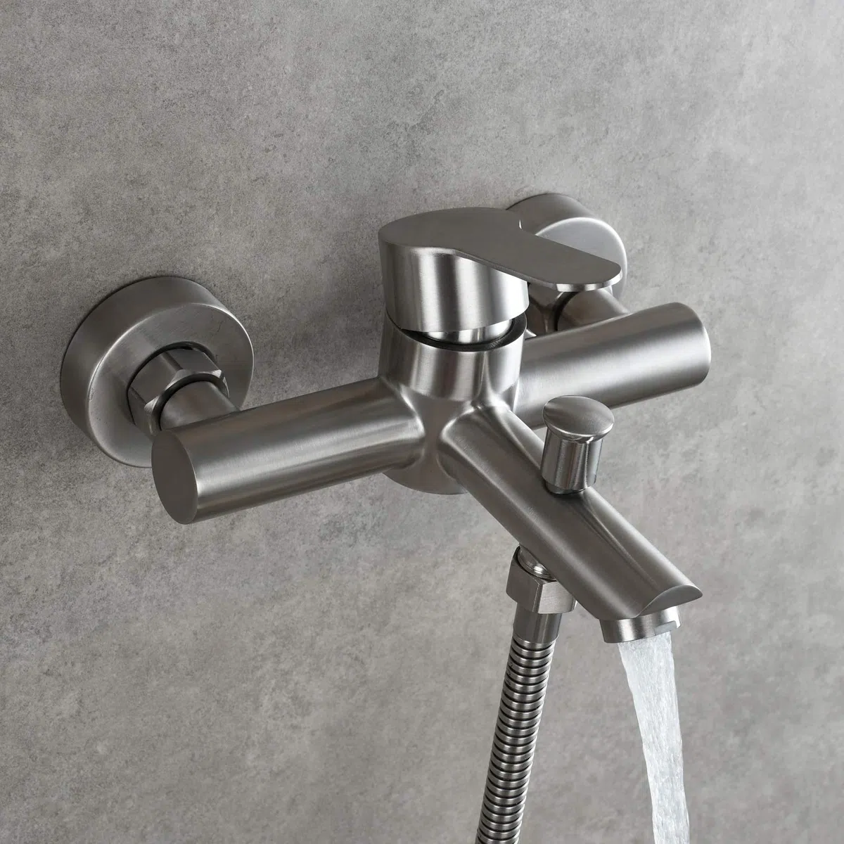 CIENCIA Grifo Ducha Bañera de Pared Acero Inoxidable para Baño, SNA516