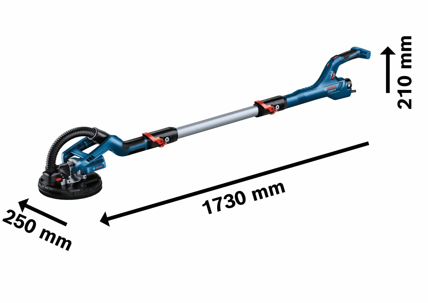 Bosch Professional lijadora de pared GTR 55-225 (550 W, plato lijador Ø 215 mm, incl. 1 disco de lijado M480, 1 set de plato lijador blando, 3 clips para cables, maletín)