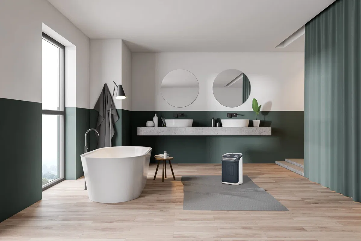 Rowenta Mini Excel Aqua Calentador de cerámica 2 en 1, Calefacción eléctrica, Calefacción supletoria, Ventilación fría, Potente, Silencioso, Compacto, Ideal para el baño SO9281F0