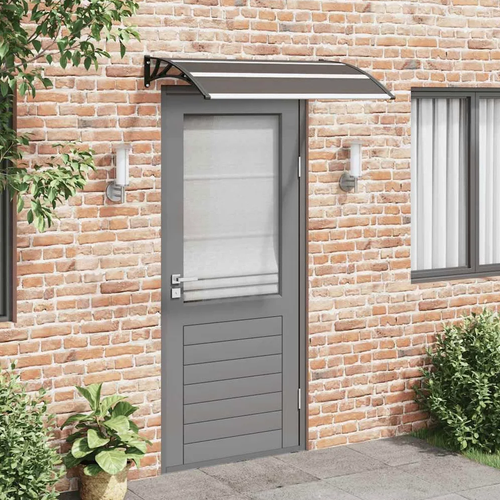 vidaXL Marquesina para Puerta PC Casa Hogar Jardín Patio Terraza Bricolaje Toldo Cubierta Capa Dosel Palio Lona Tienda Capota Pantalla 120x75 cm Negro